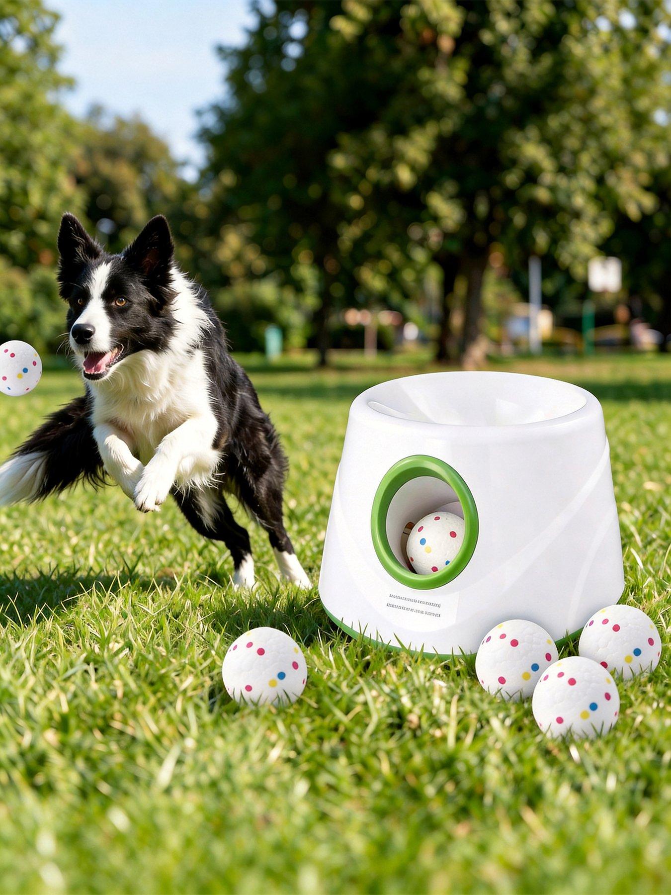Living and Home Automatic Dog Ball Launcher with 6 Soft ETPU Balls
