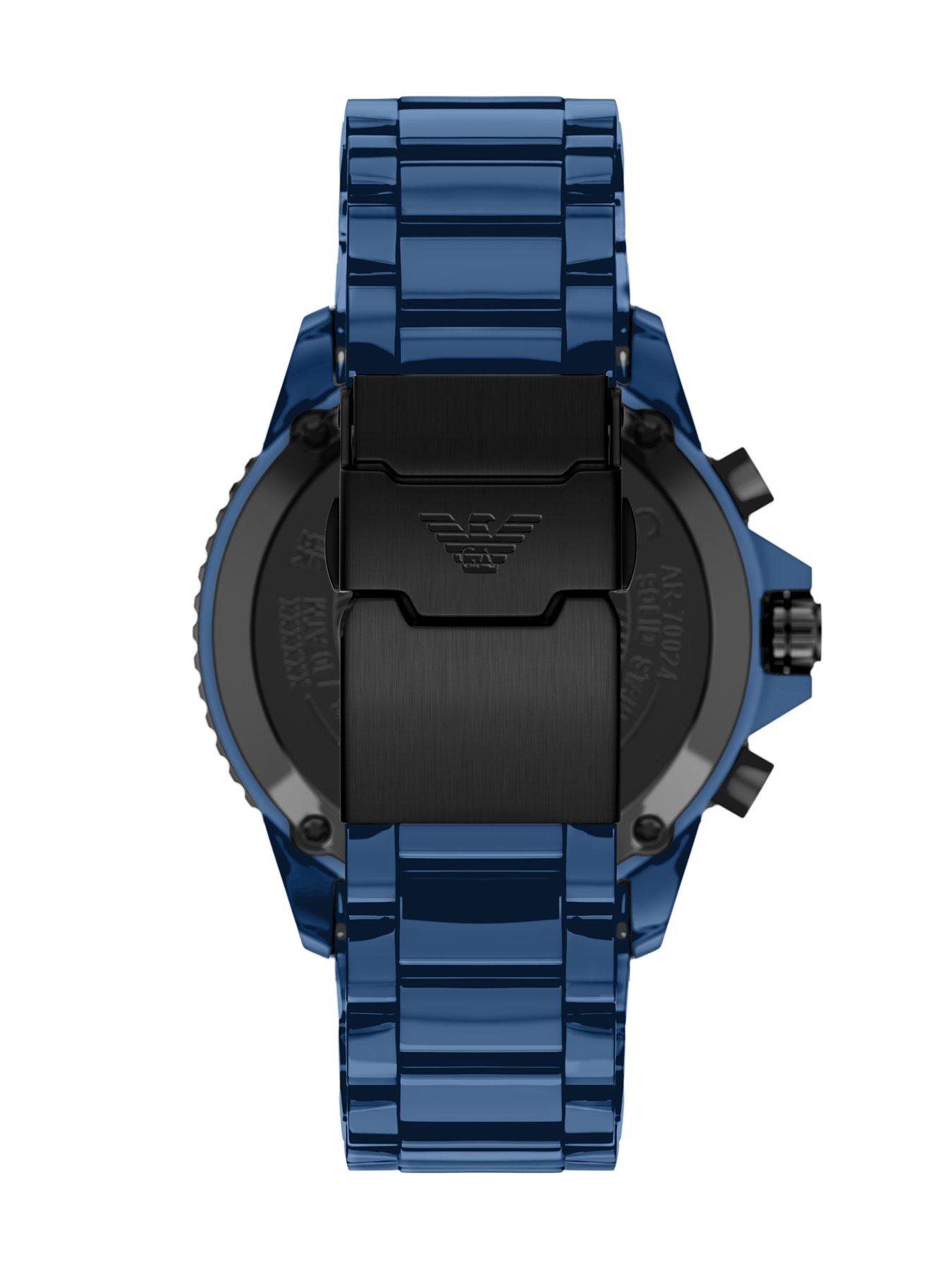 Image 2 of 7 of Emporio Armani World Explorer Chronograph Blue Ceramic Watch (AR70024)