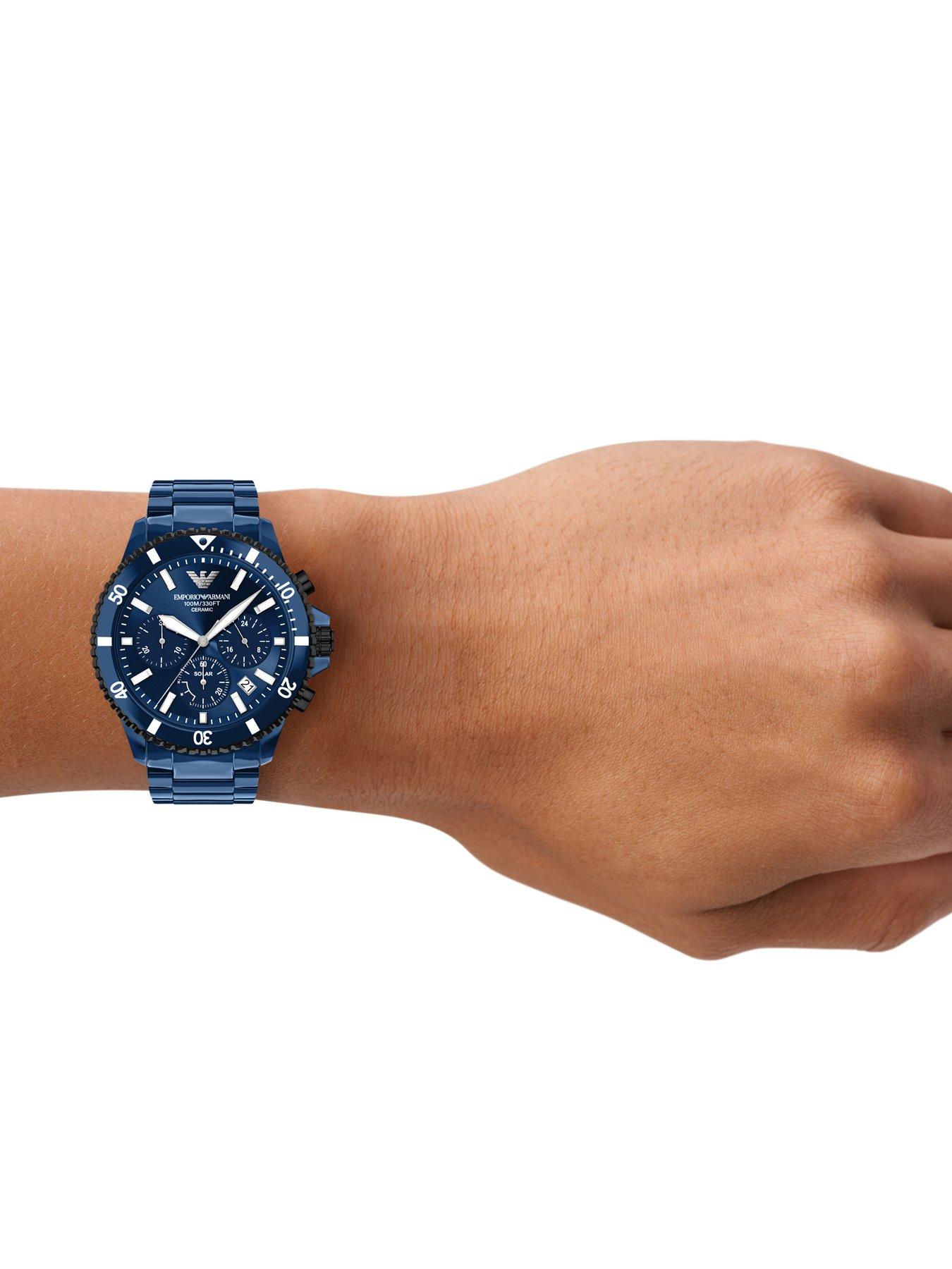 Image 3 of 7 of Emporio Armani World Explorer Chronograph Blue Ceramic Watch (AR70024)