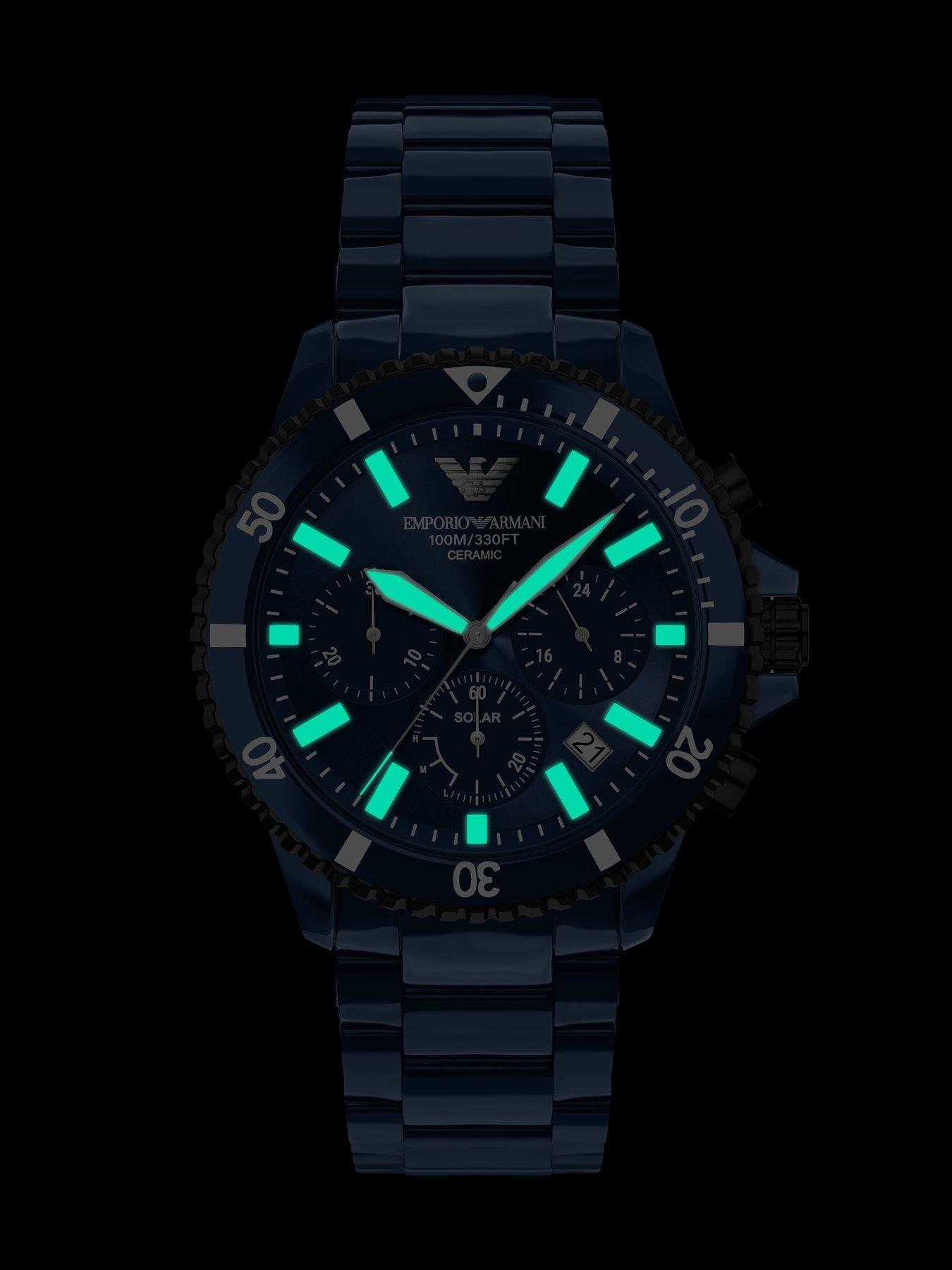 Image 4 of 7 of Emporio Armani World Explorer Chronograph Blue Ceramic Watch (AR70024)