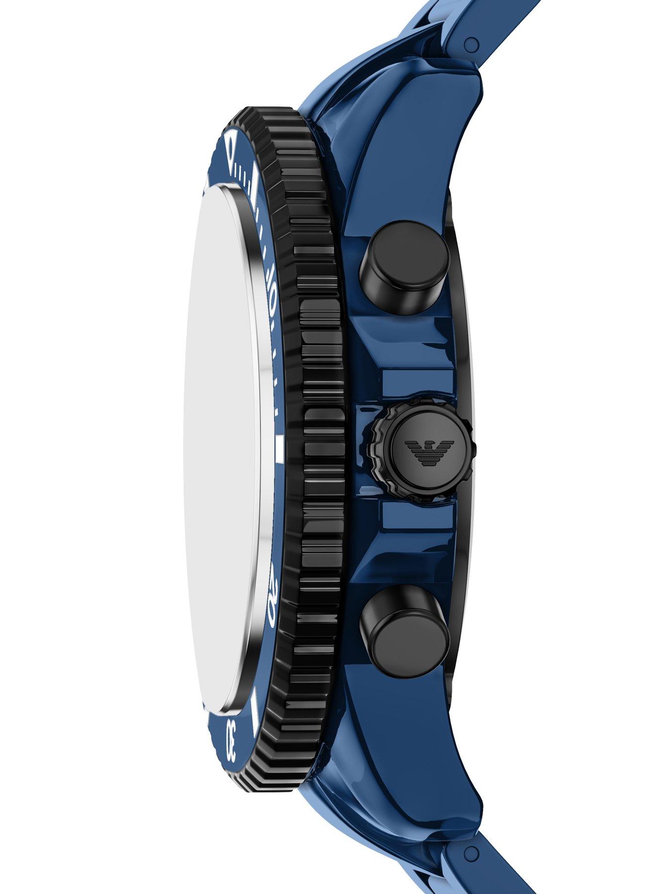 Image 5 of 7 of Emporio Armani World Explorer Chronograph Blue Ceramic Watch (AR70024)