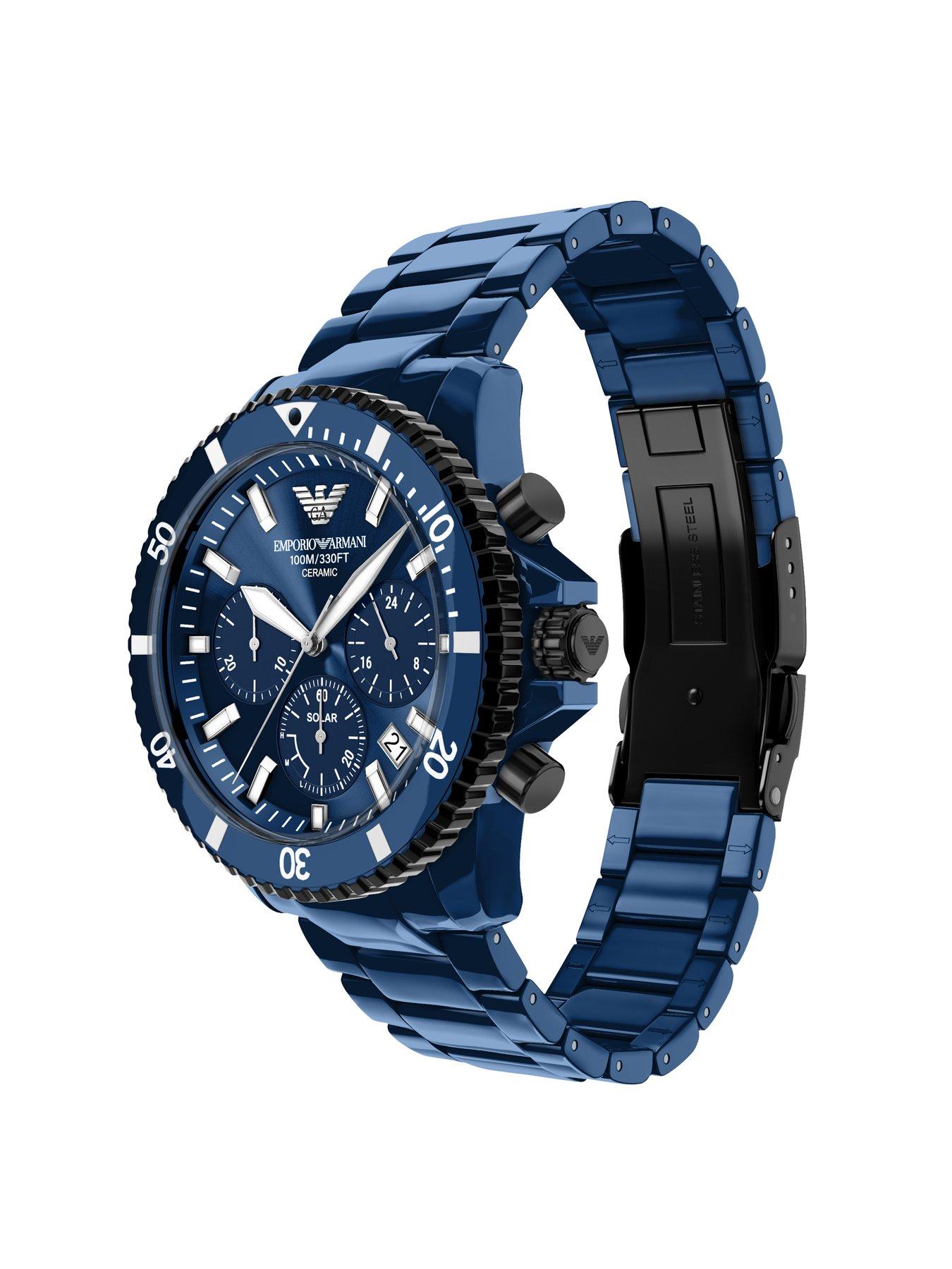 Image 6 of 7 of Emporio Armani World Explorer Chronograph Blue Ceramic Watch (AR70024)