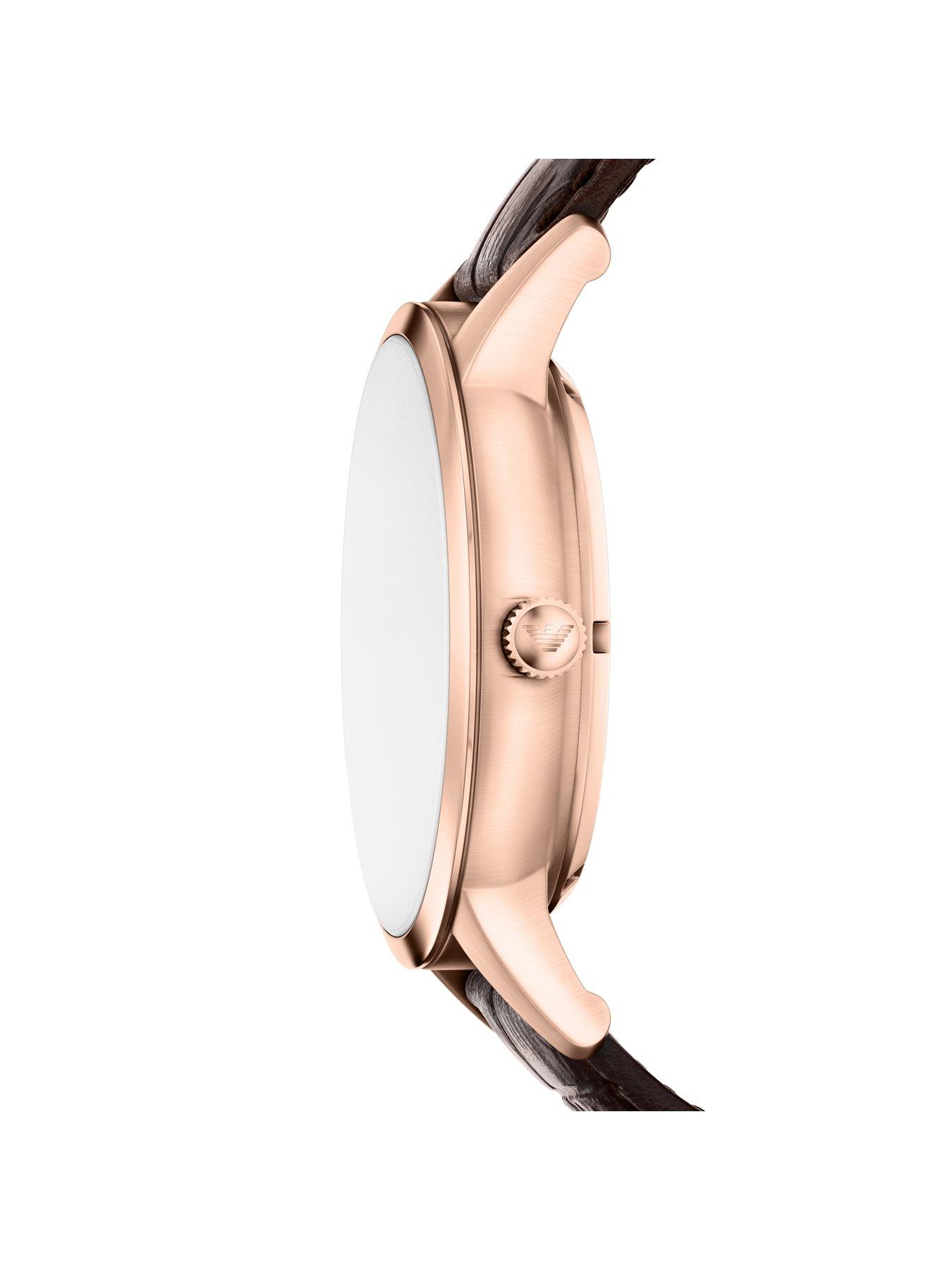 Image 4 of 7 of Emporio Armani Archetipo Automatic Brown Leather Watch (AR60098)