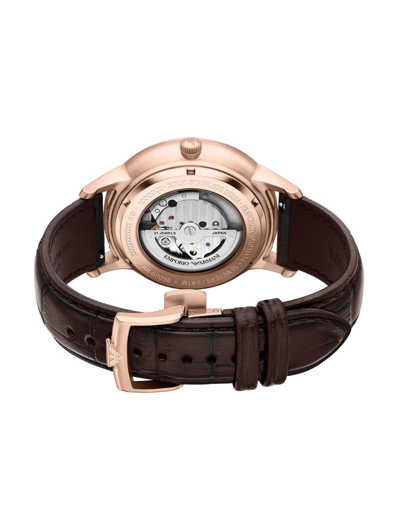 Image 5 of 7 of Emporio Armani Archetipo Automatic Brown Leather Watch (AR60098)