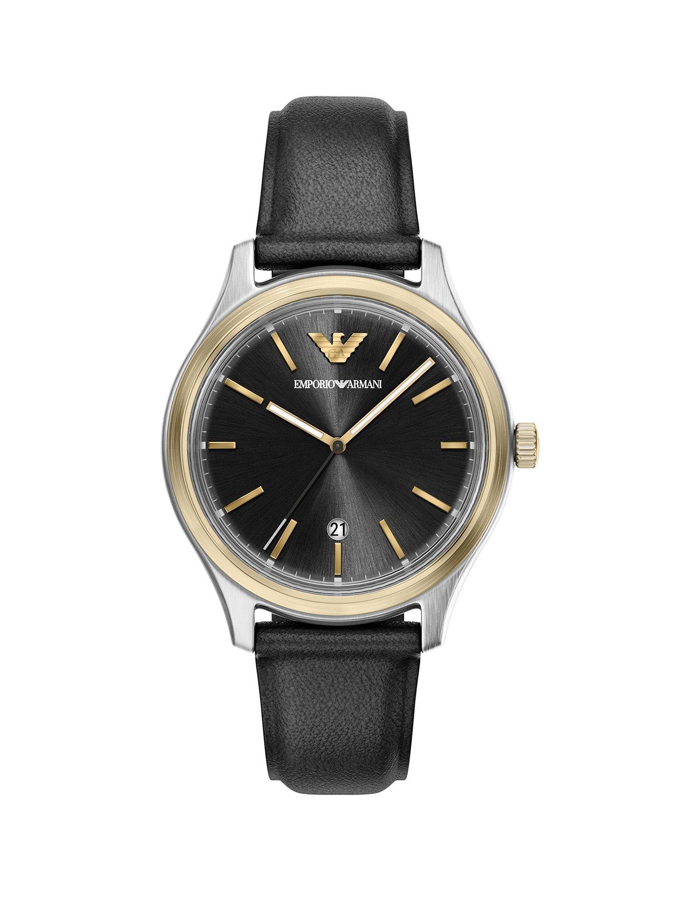 Image 1 of 7 of Emporio Armani Three-Hand Date Leather Watch (AR11834)
