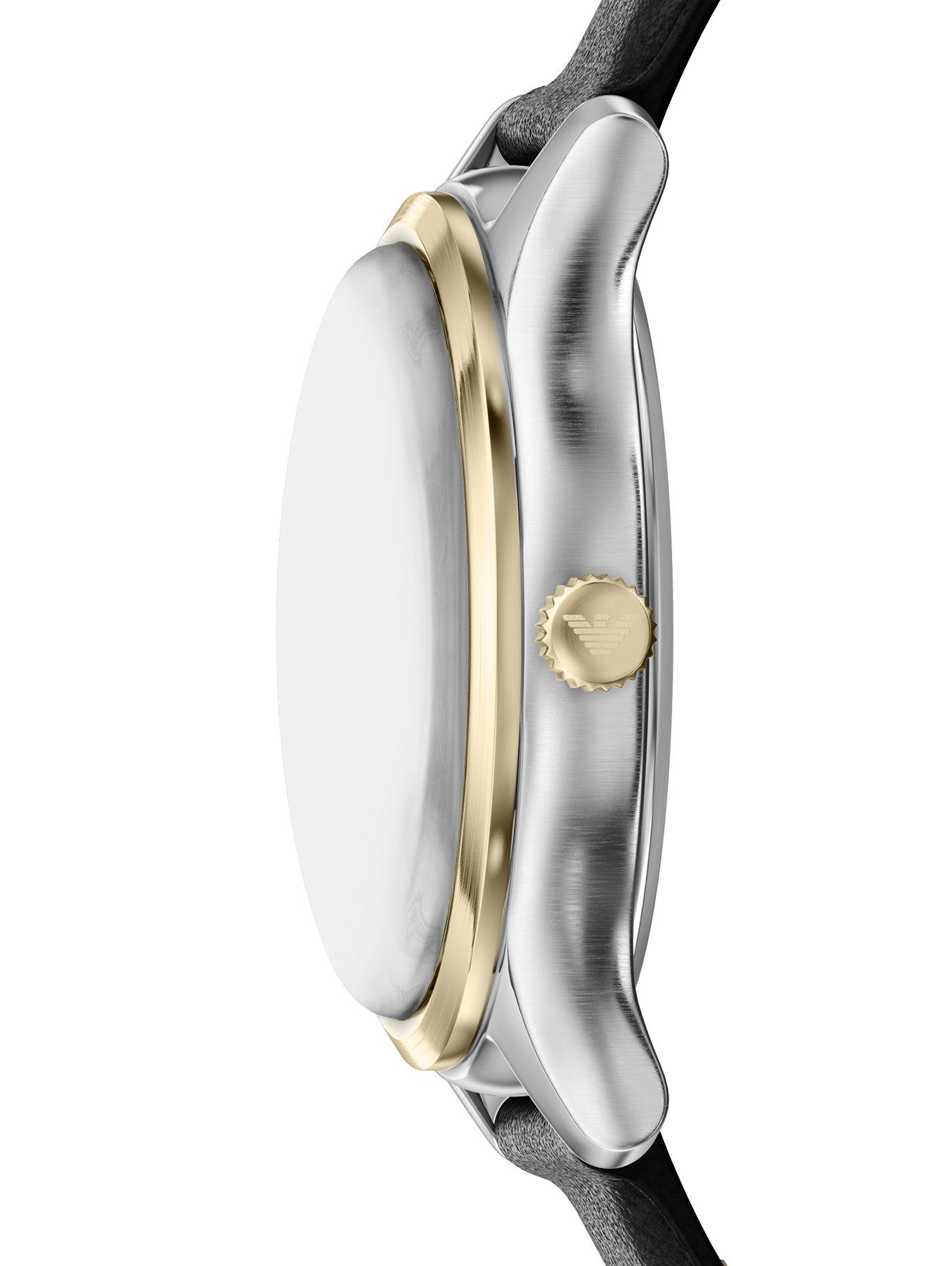 Image 4 of 7 of Emporio Armani Three-Hand Date Leather Watch (AR11834)