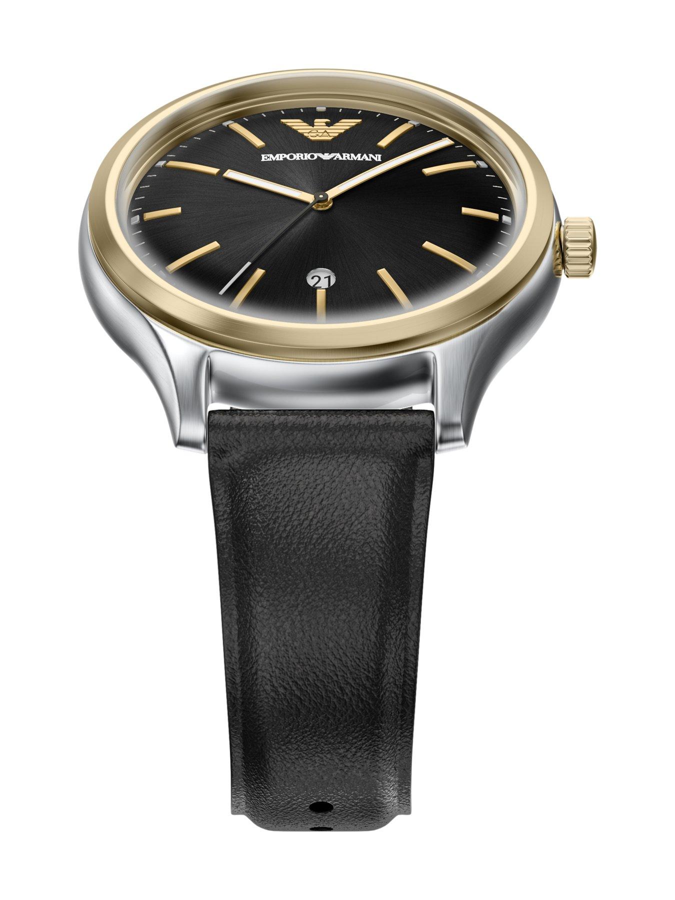 Image 5 of 7 of Emporio Armani Three-Hand Date Leather Watch (AR11834)