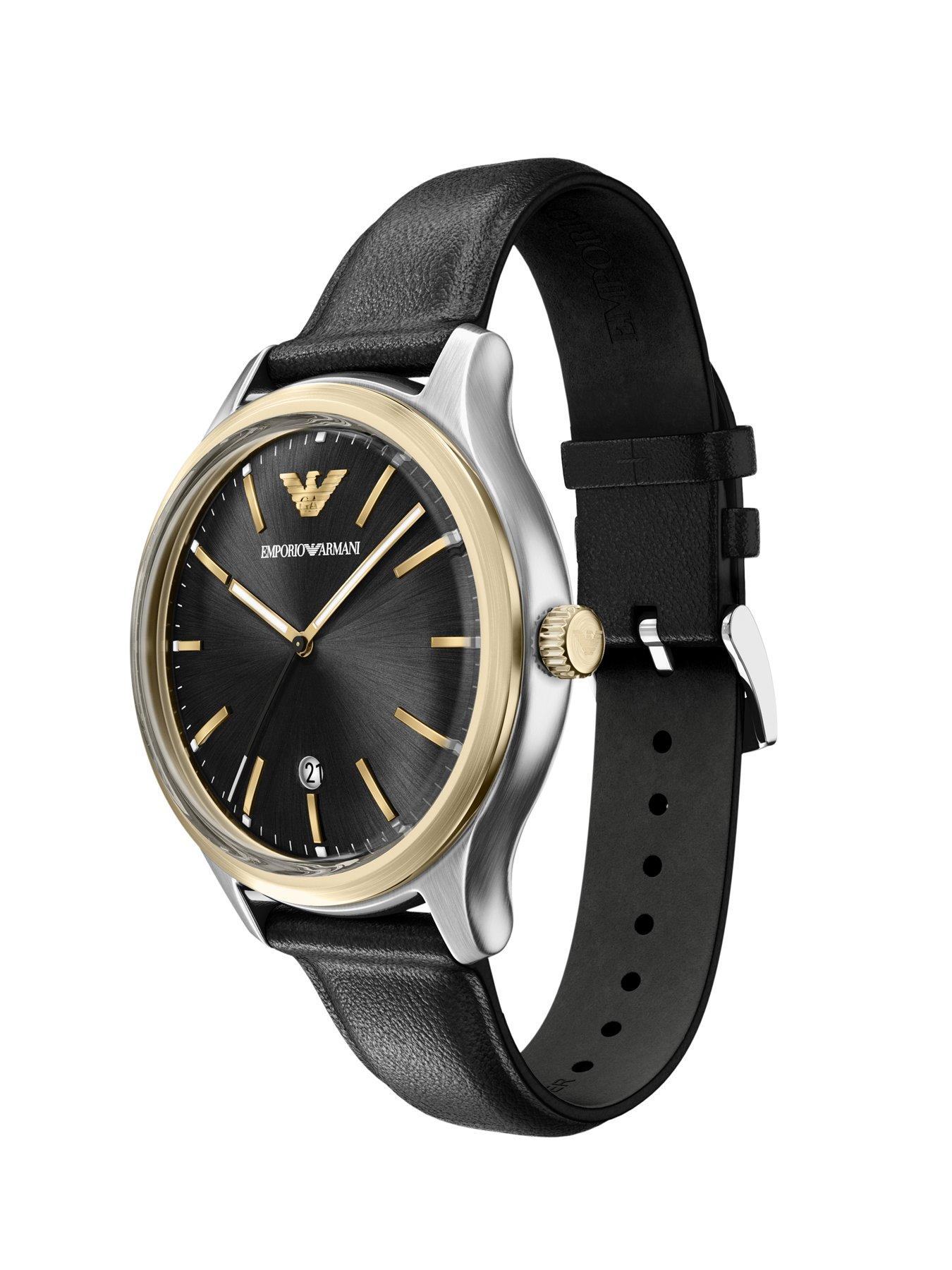 Image 6 of 7 of Emporio Armani Three-Hand Date Leather Watch (AR11834)