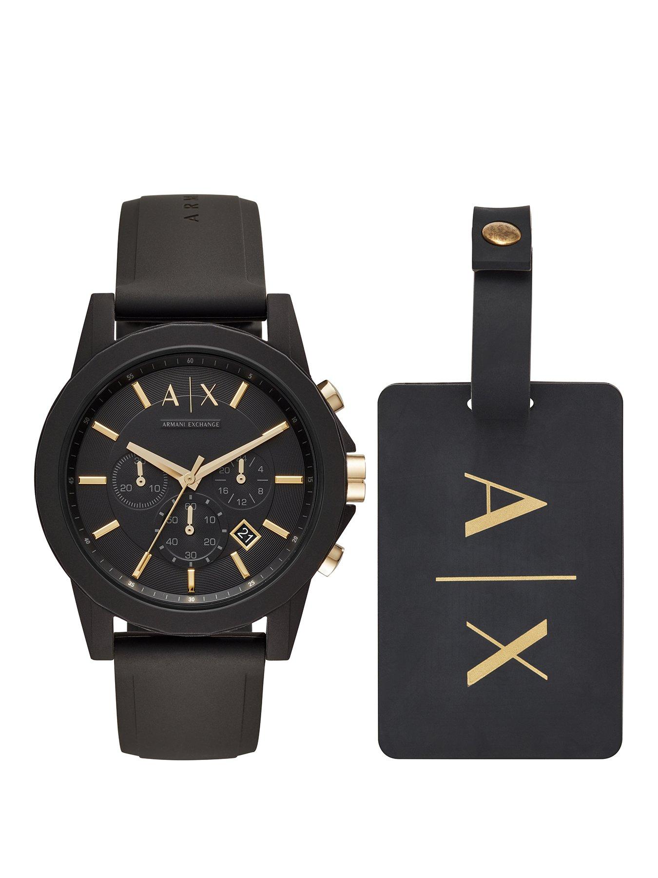 Armani Exchange Men's Chronograph, Black Silicone Watch, AX7105