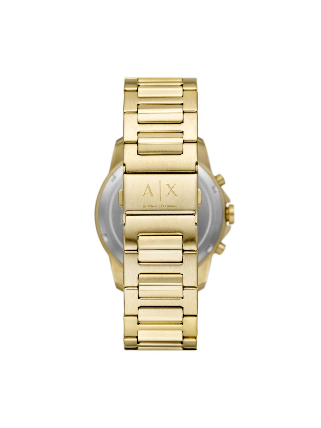 Image 4 of 6 of Armani Exchange Chronograph Gold-Tone Watch and Bracelet Set