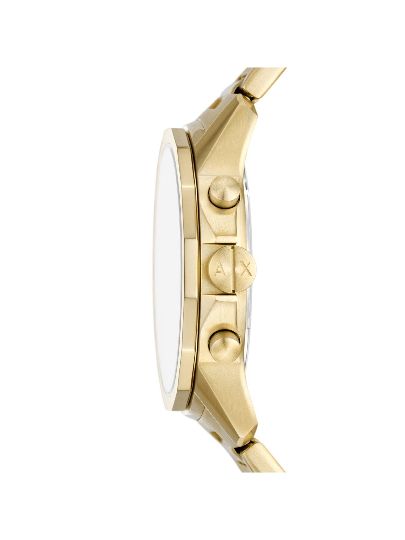 Image 5 of 6 of Armani Exchange Chronograph Gold-Tone Watch and Bracelet Set