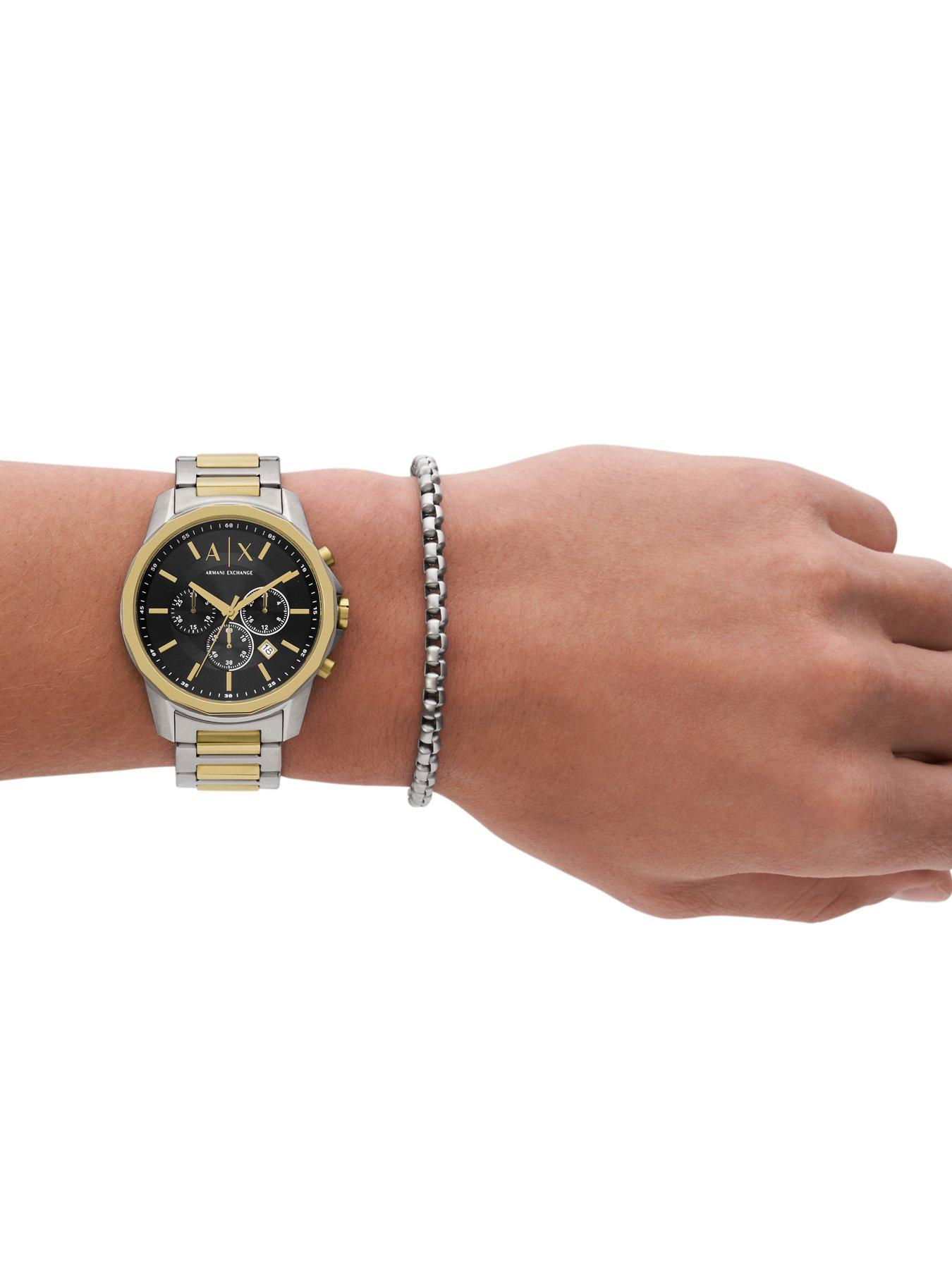 Image 3 of 6 of Armani Exchange Chronograph Watch and Bracelet Set
