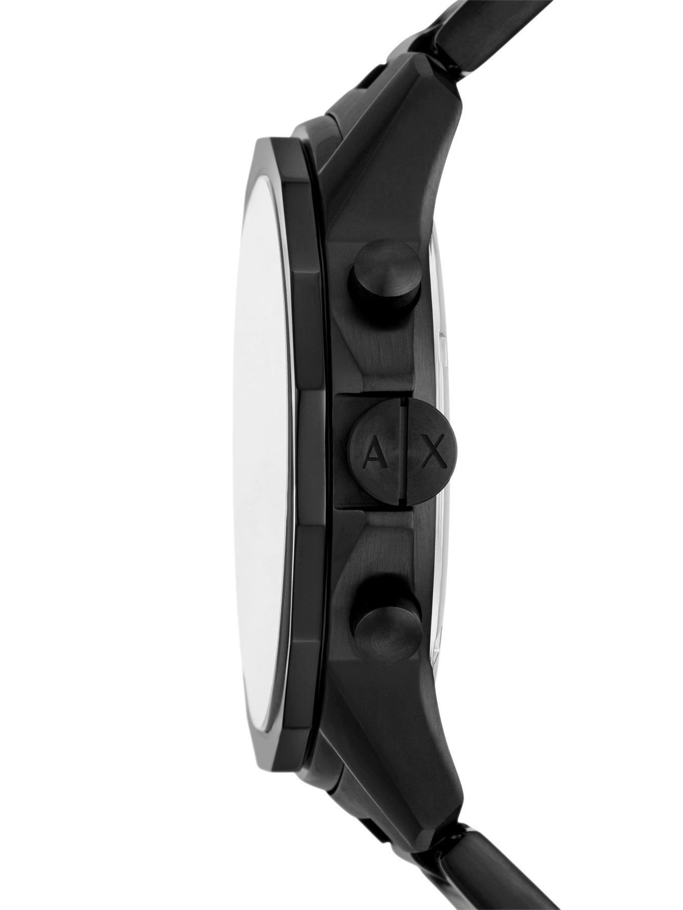 Image 4 of 7 of Armani Exchange Chronograph Black Watch and Bracelet Set