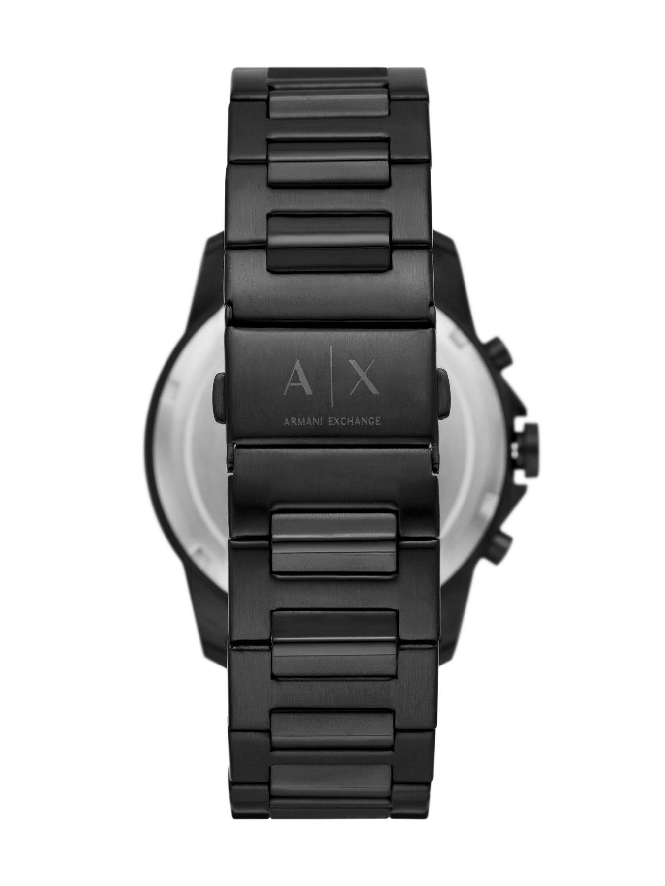 Image 5 of 7 of Armani Exchange Chronograph Black Watch and Bracelet Set