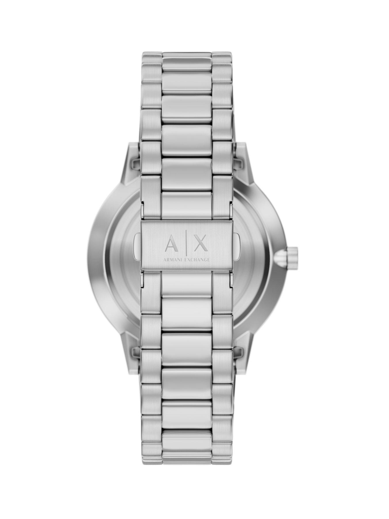 Image 4 of 7 of Armani Exchange Three-Hand Stainless Steel Watch and Bracelet Set (AX7182SET)