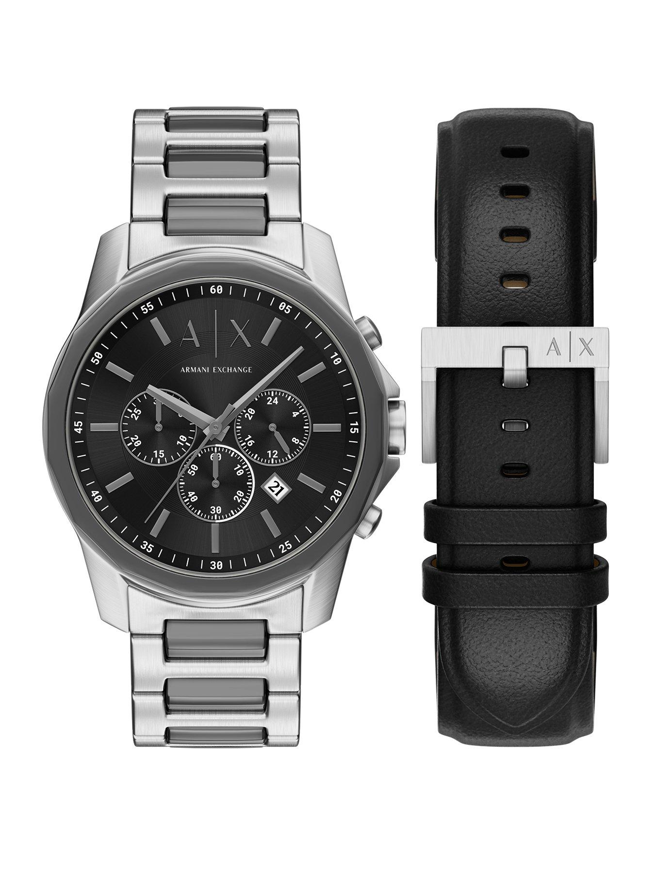 Armani Exchange Men's Chronograph Two-Tone Stainless Steel Watch and Interchangeable Strap Set, AX7181SET