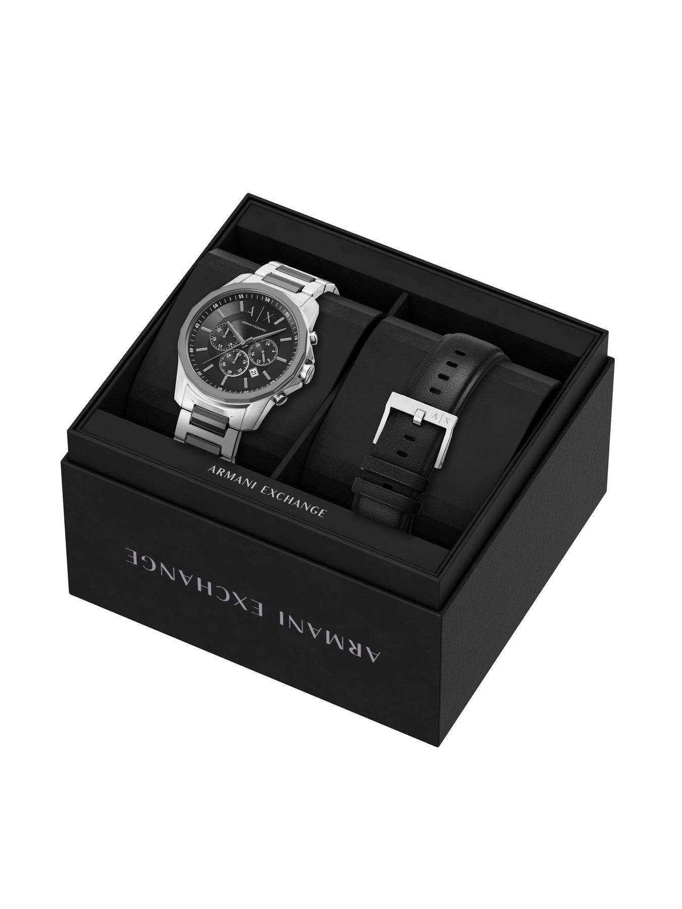 Image 2 of 7 of Armani Exchange Chronograph Two-Tone Stainless Steel Watch and Interchangeable Strap Set (AX7181SET)