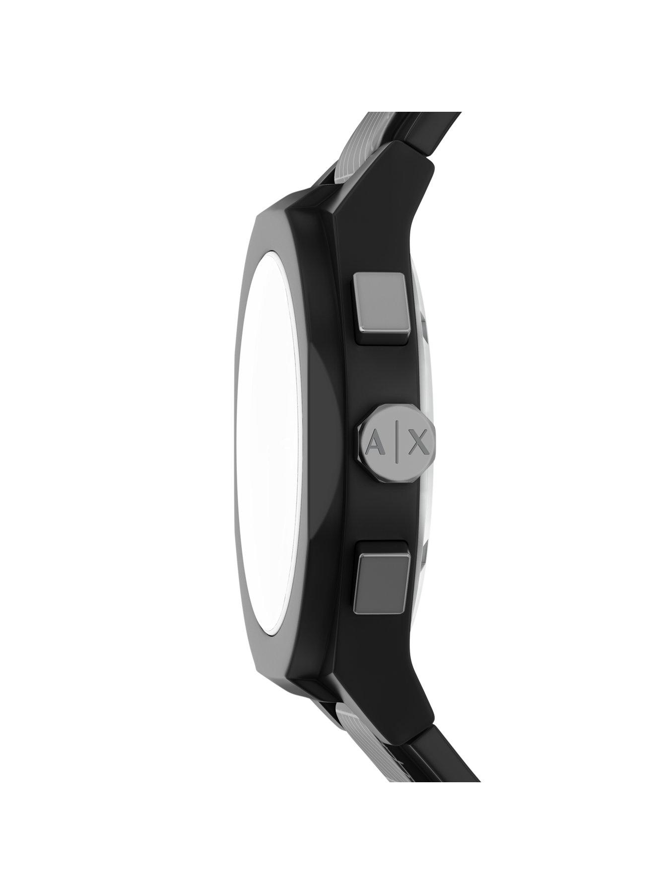 Image 4 of 7 of Armani Exchange Men's Sync Chronograph Black Silicone Watch, AX4174