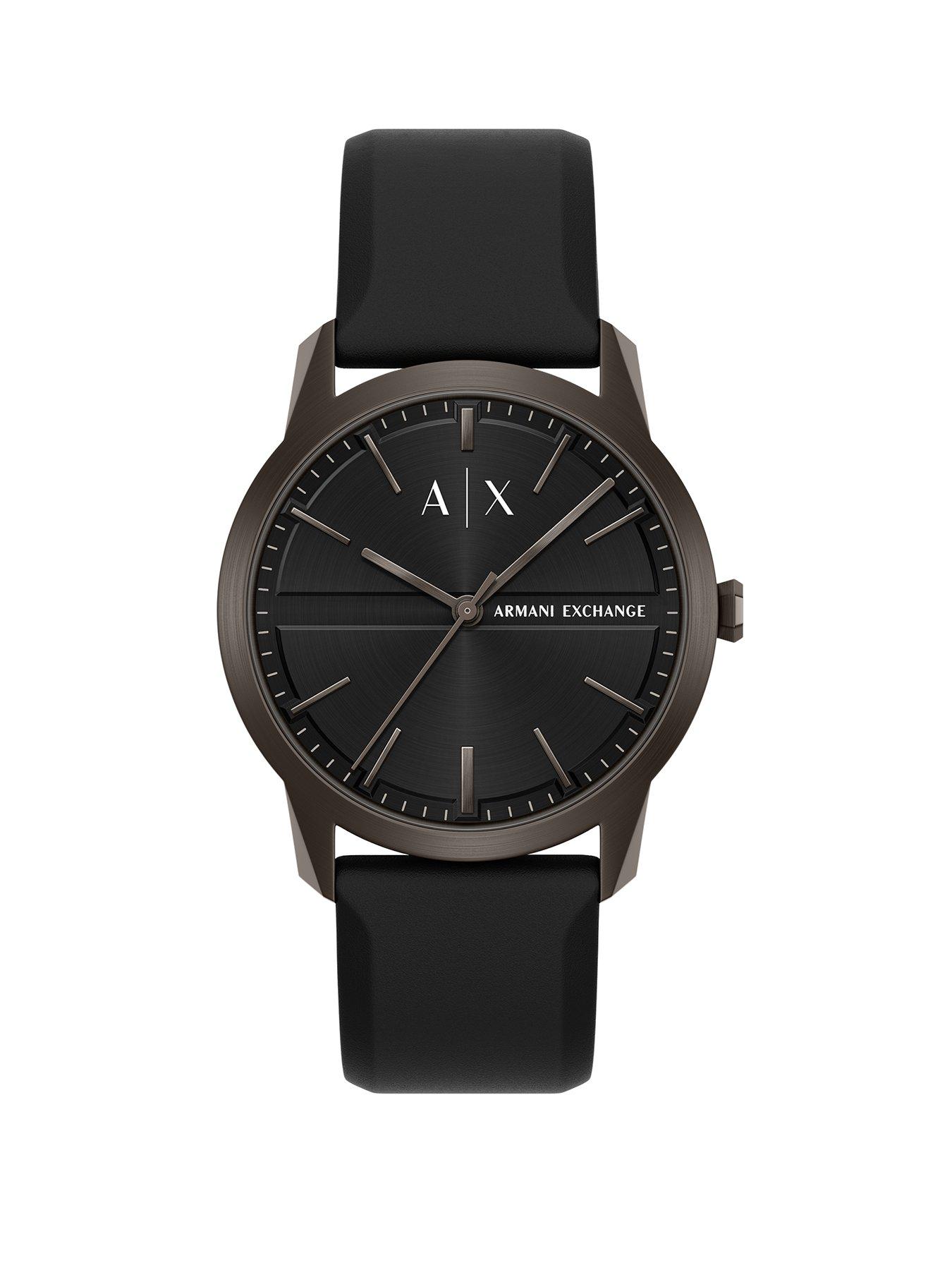 Image 1 of 7 of Armani Exchange Men's Three-Hand Black Silicone Watch, AX2652