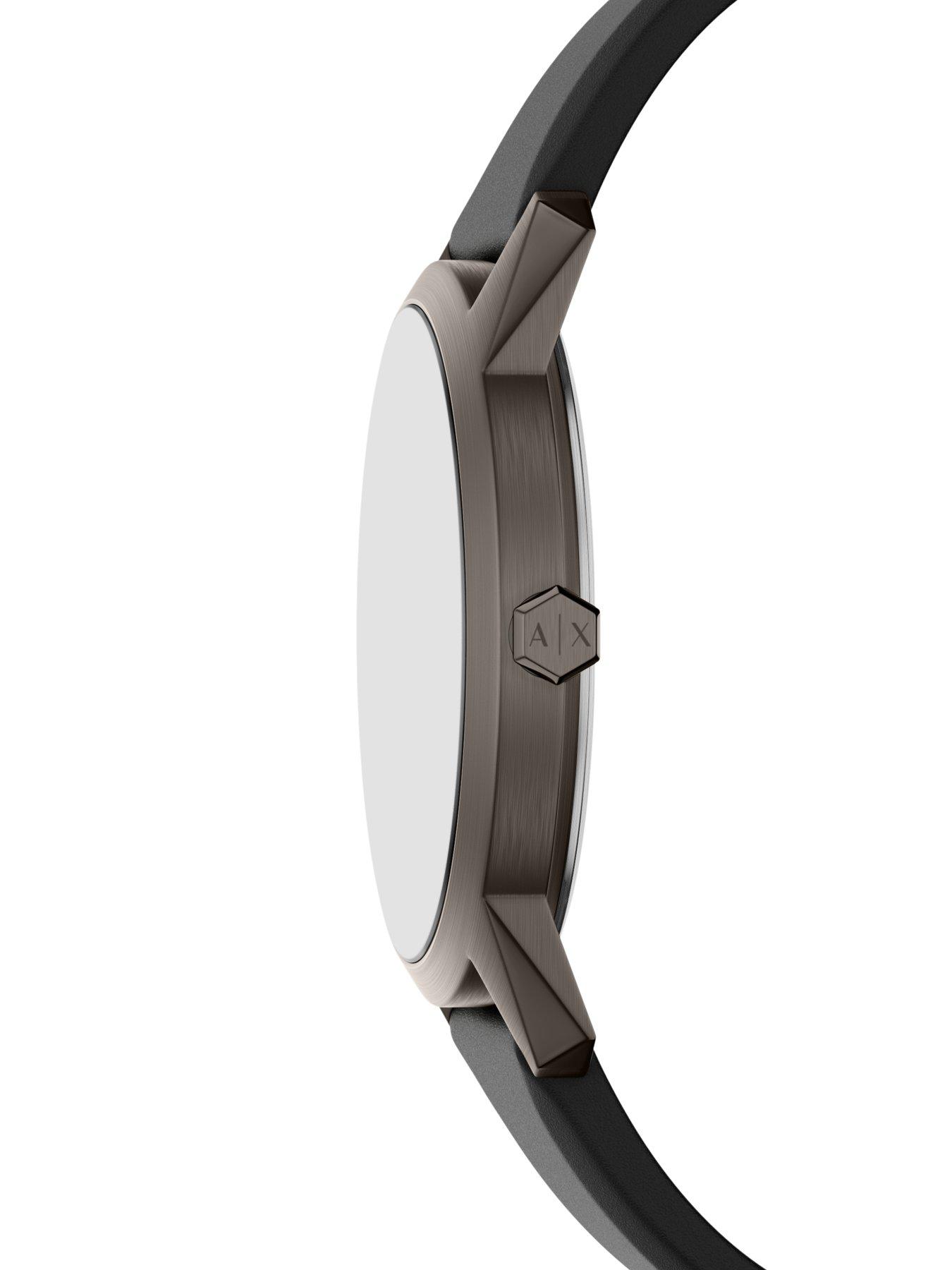 Image 4 of 7 of Armani Exchange Men's Three-Hand Black Silicone Watch, AX2652