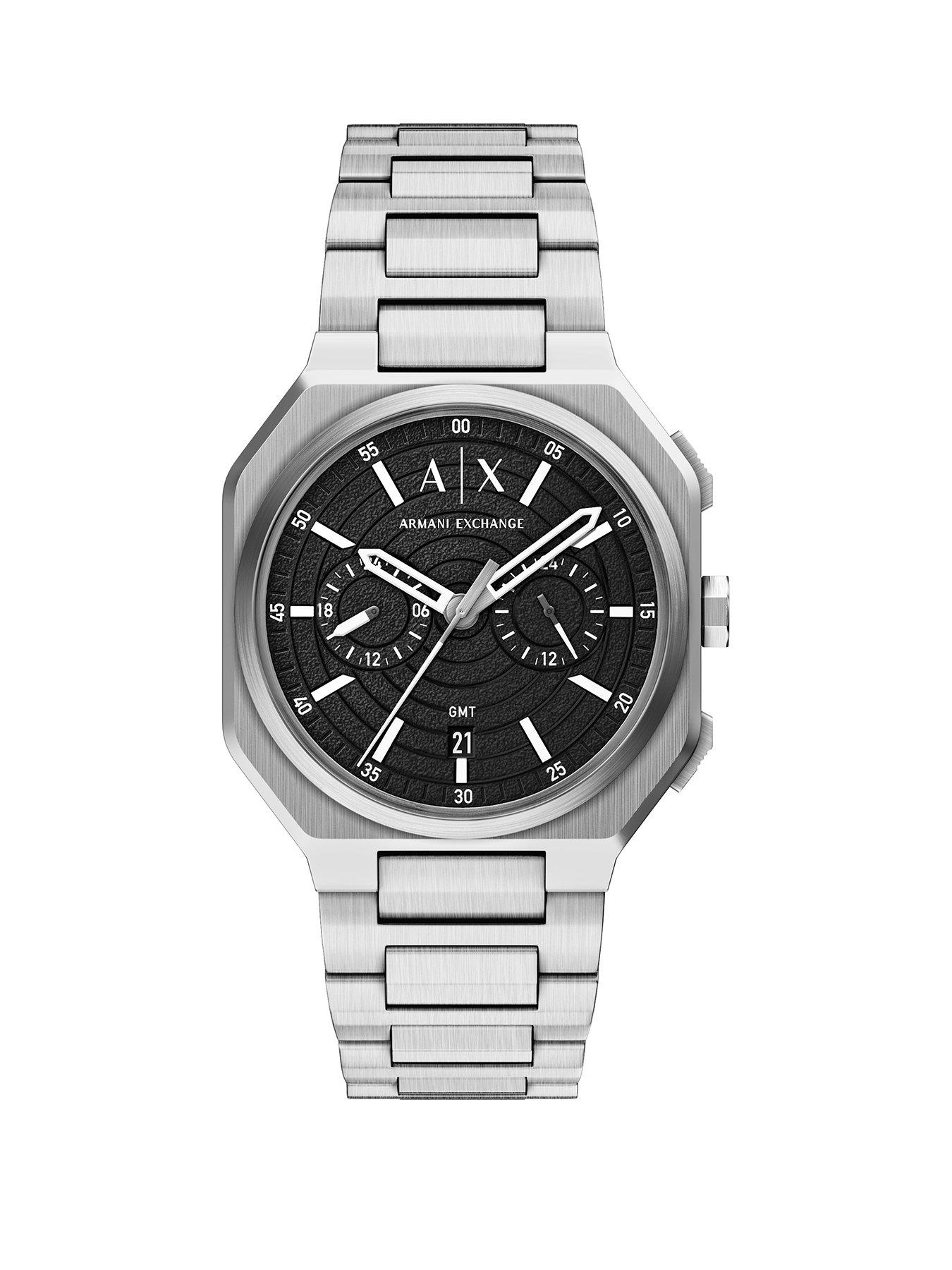 Armani Exchange Men's Bass Dual-Time Stainless Steel Watch, AX1475