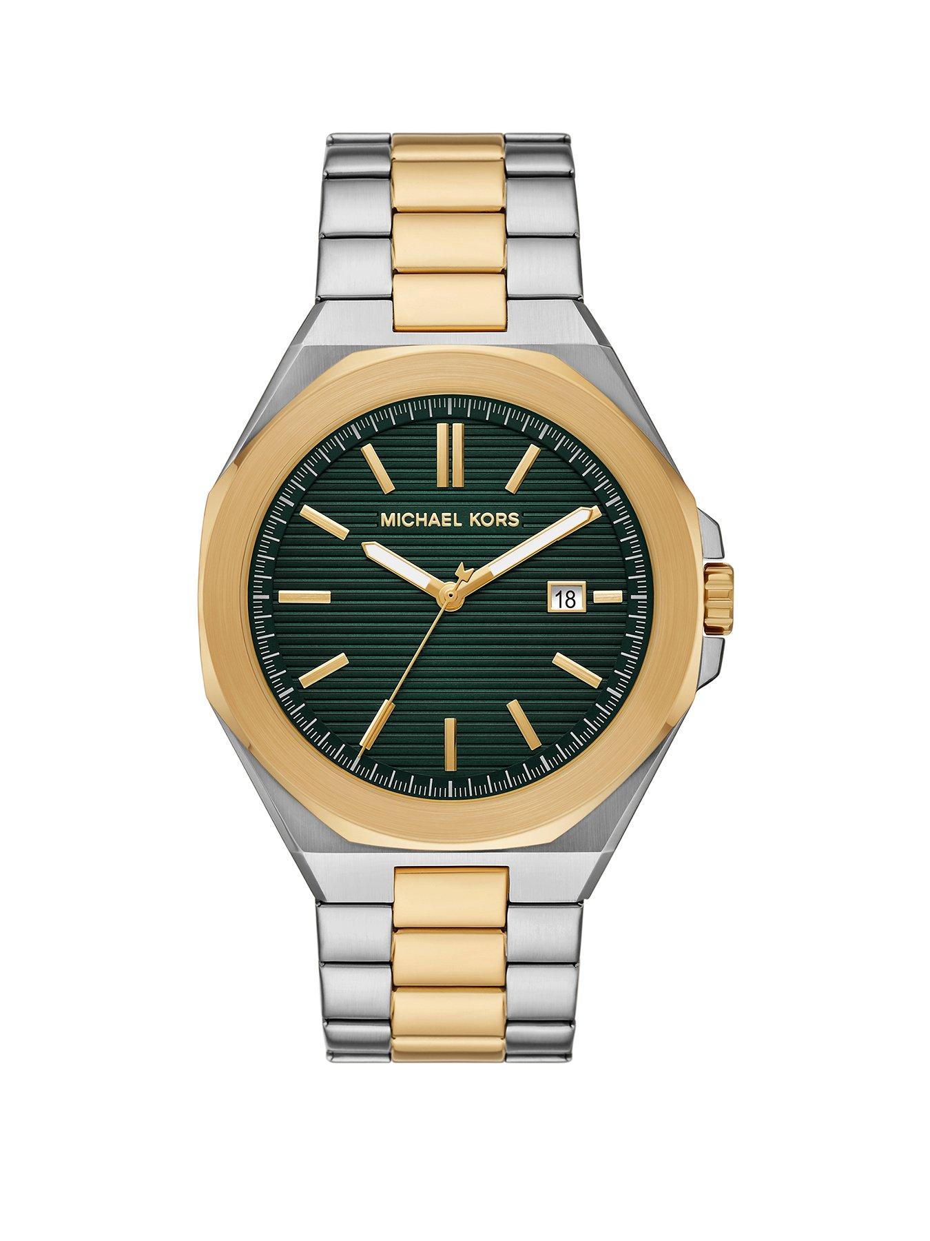 Michael Kors Men's Callum Three-Hand Date Two-Tone Stainless Steel Watch, MK9289