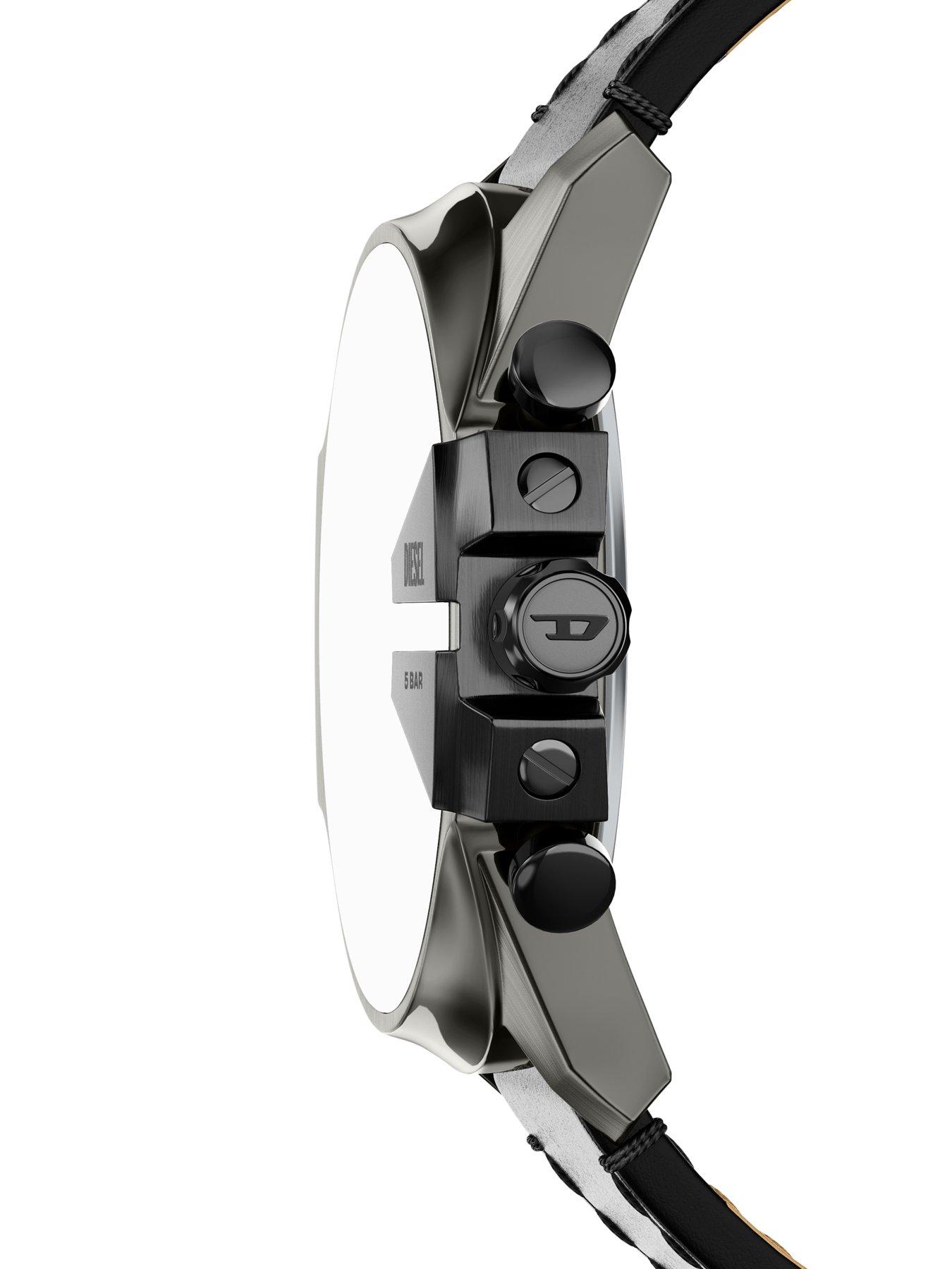 Image 4 of 7 of Diesel Men's Mega Chief Slim Chronograph Black Leather Watch, DZ4714