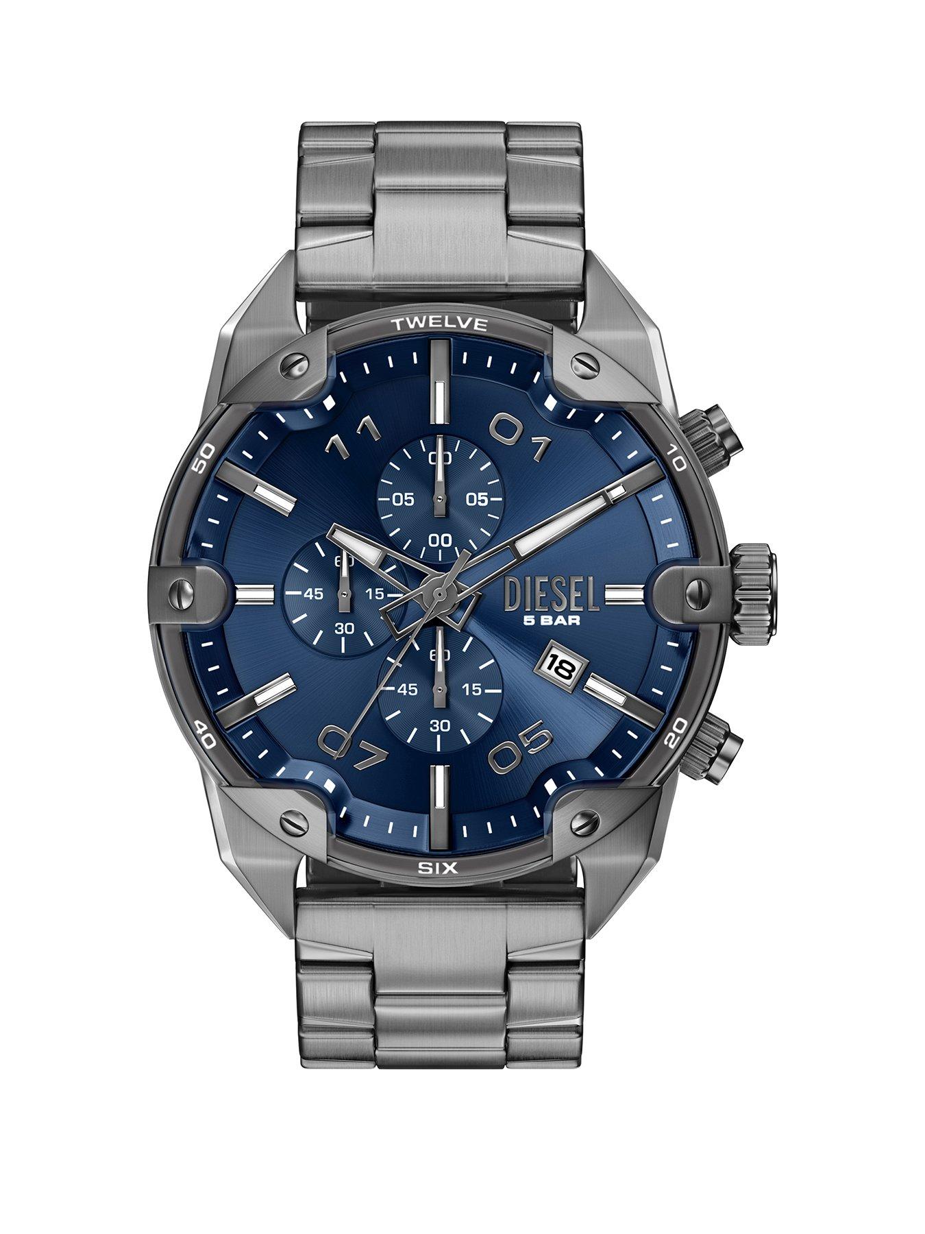 Diesel Men's Spiked Chronograph Gunmetal Stainless Steel Watch, DZ4724