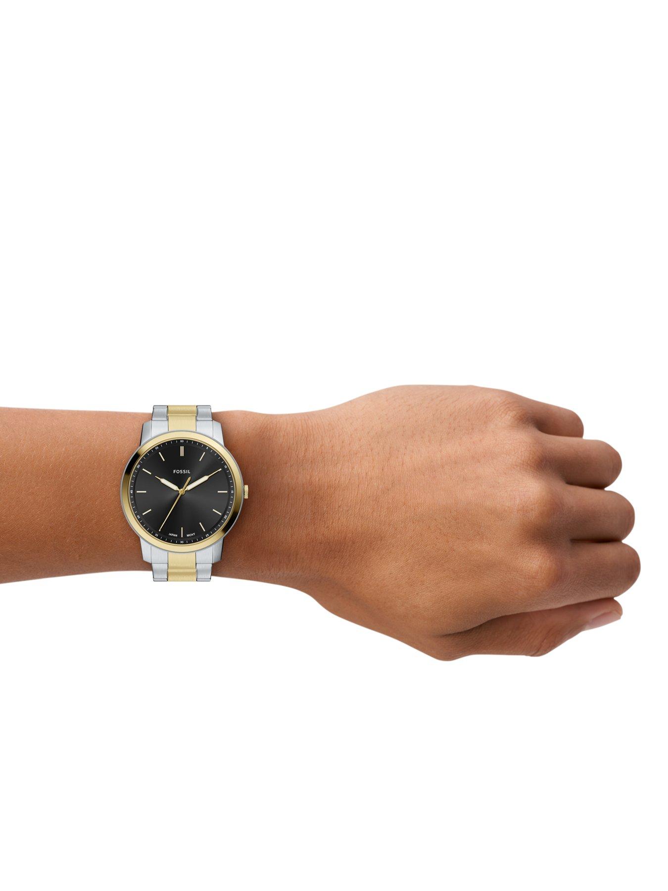 Image 3 of 7 of Fossil Men's Minimalist Three-Hand Two-Tone Stainless Steel Watch, FS6182