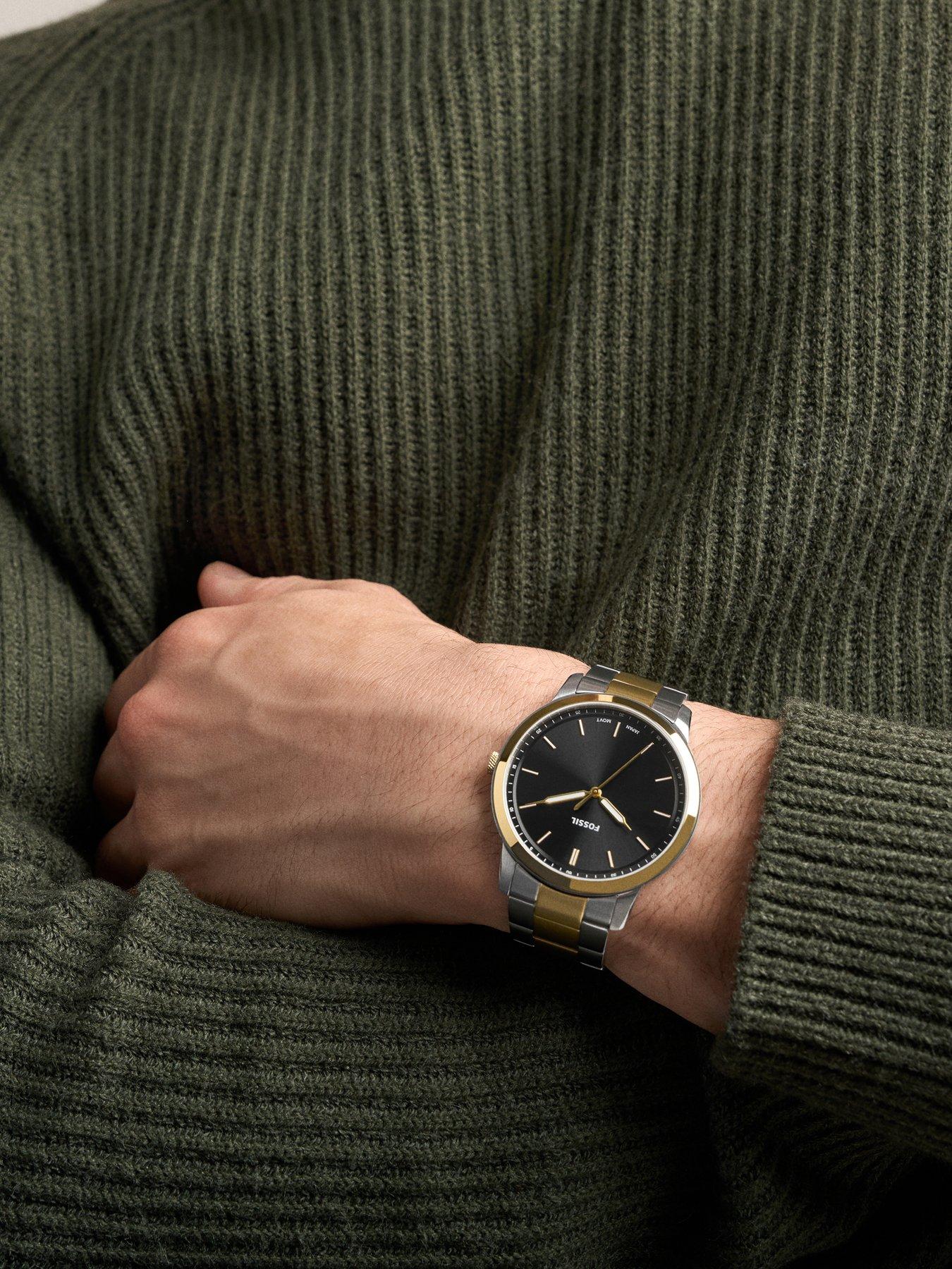 Image 7 of 7 of Fossil Men's Minimalist Three-Hand Two-Tone Stainless Steel Watch, FS6182