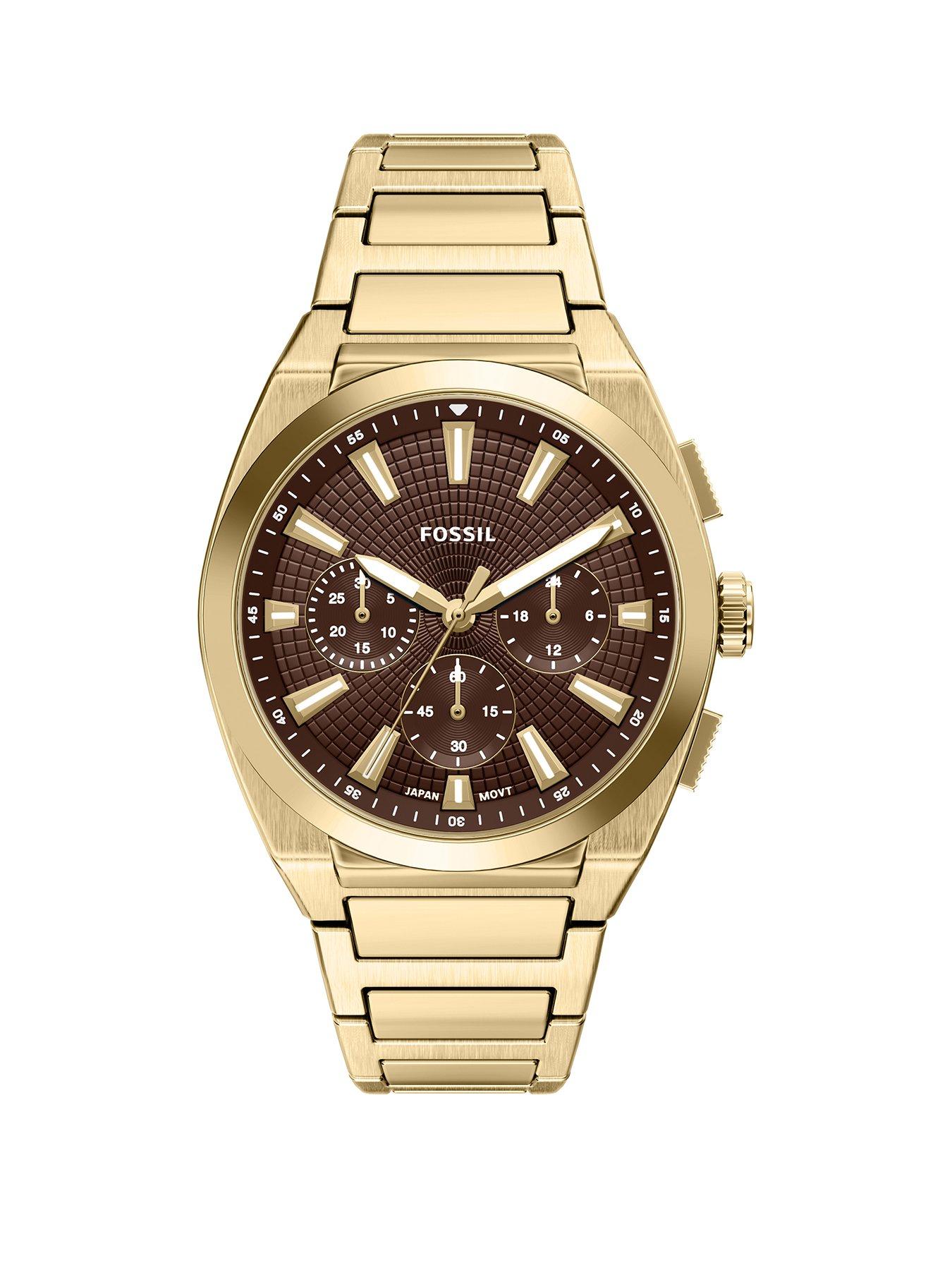 Fossil Fossil Men's Everett Chronograph Gold-Tone Stainless Steel Watch, FS6184