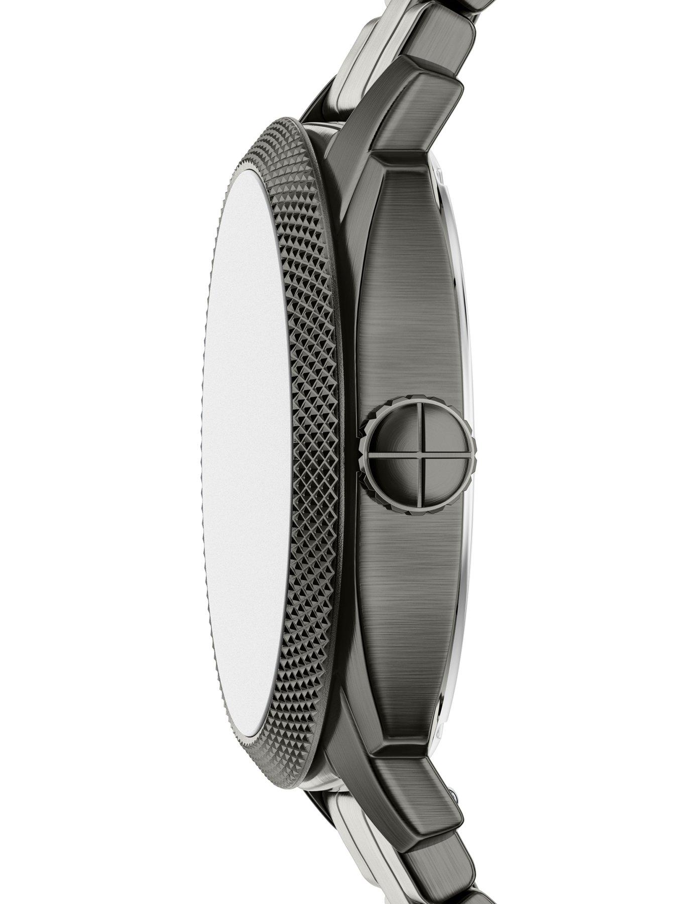 Image 4 of 7 of Fossil Men's Machine Three-Hand Date Smoke Stainless Steel Watch, FS6185