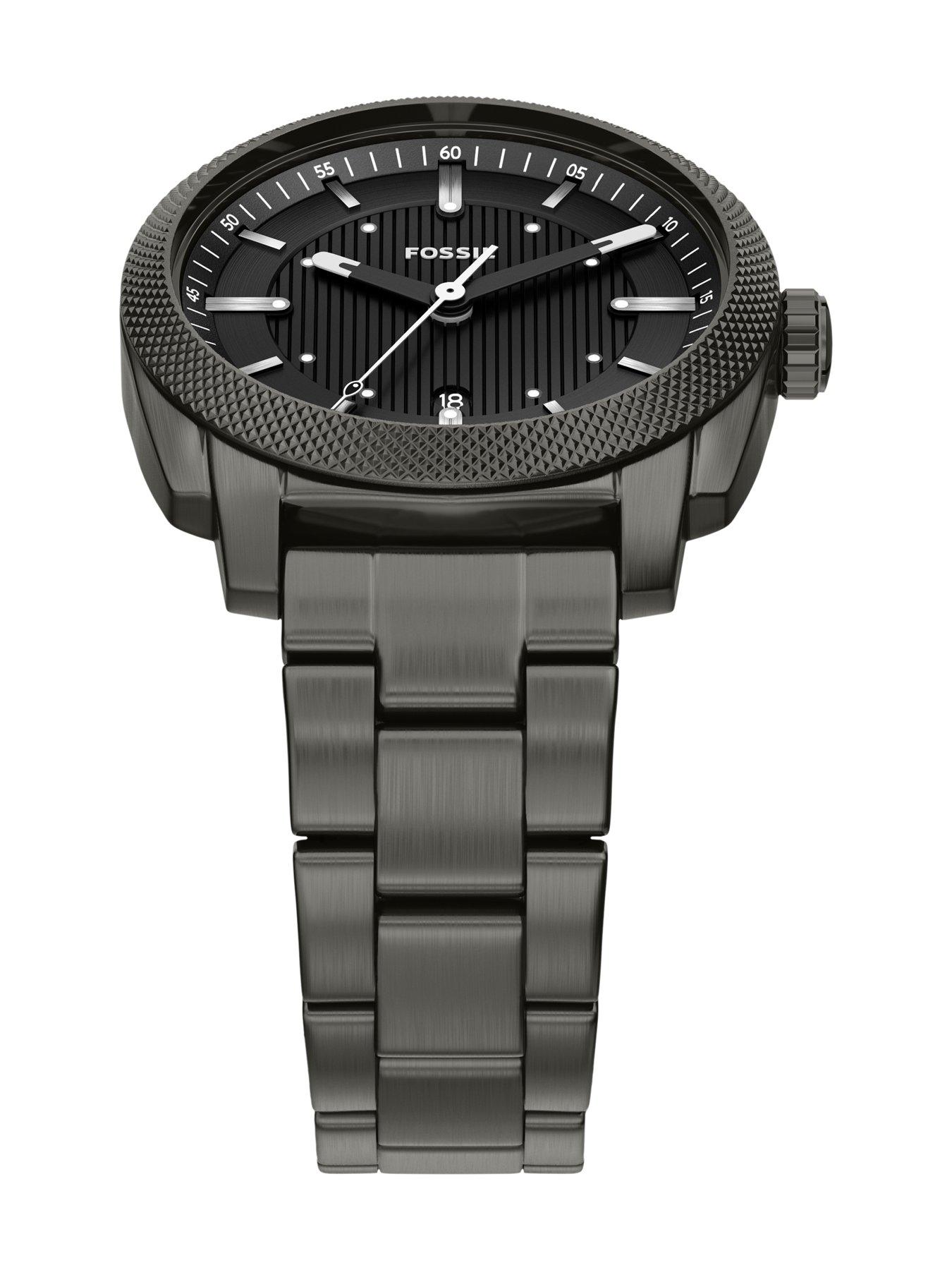 Image 5 of 7 of Fossil Men's Machine Three-Hand Date Smoke Stainless Steel Watch, FS6185