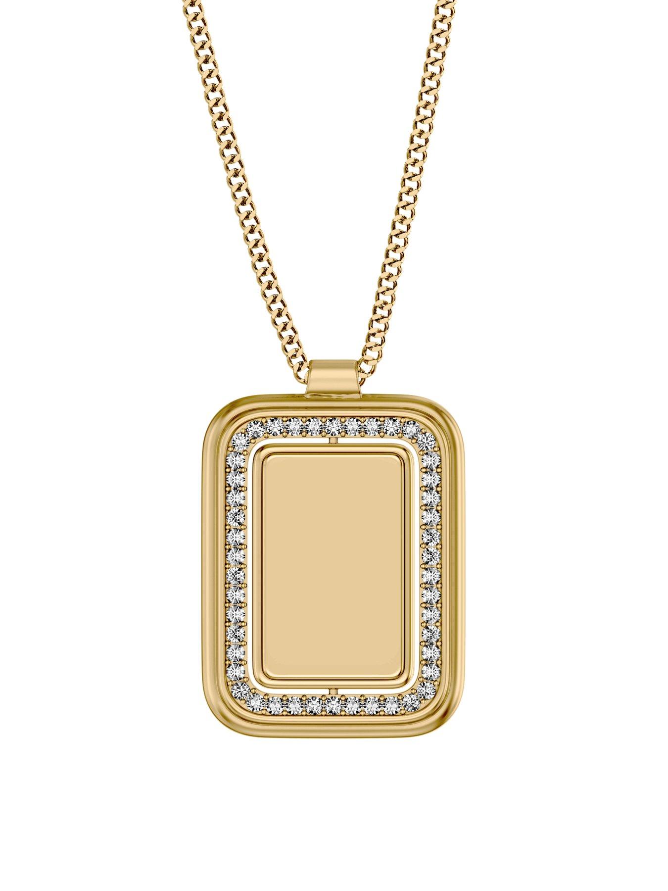 Image 6 of 7 of Fossil Raquel Mother-of-Pearl Spinning Pendant Necklace