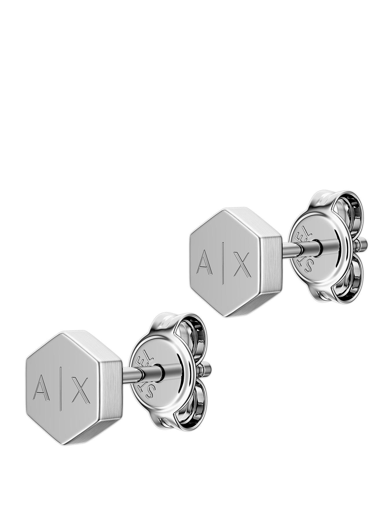 Armani Exchange Armani Exchange Men's Stainless Steel Stud Earrings, AXG0179040