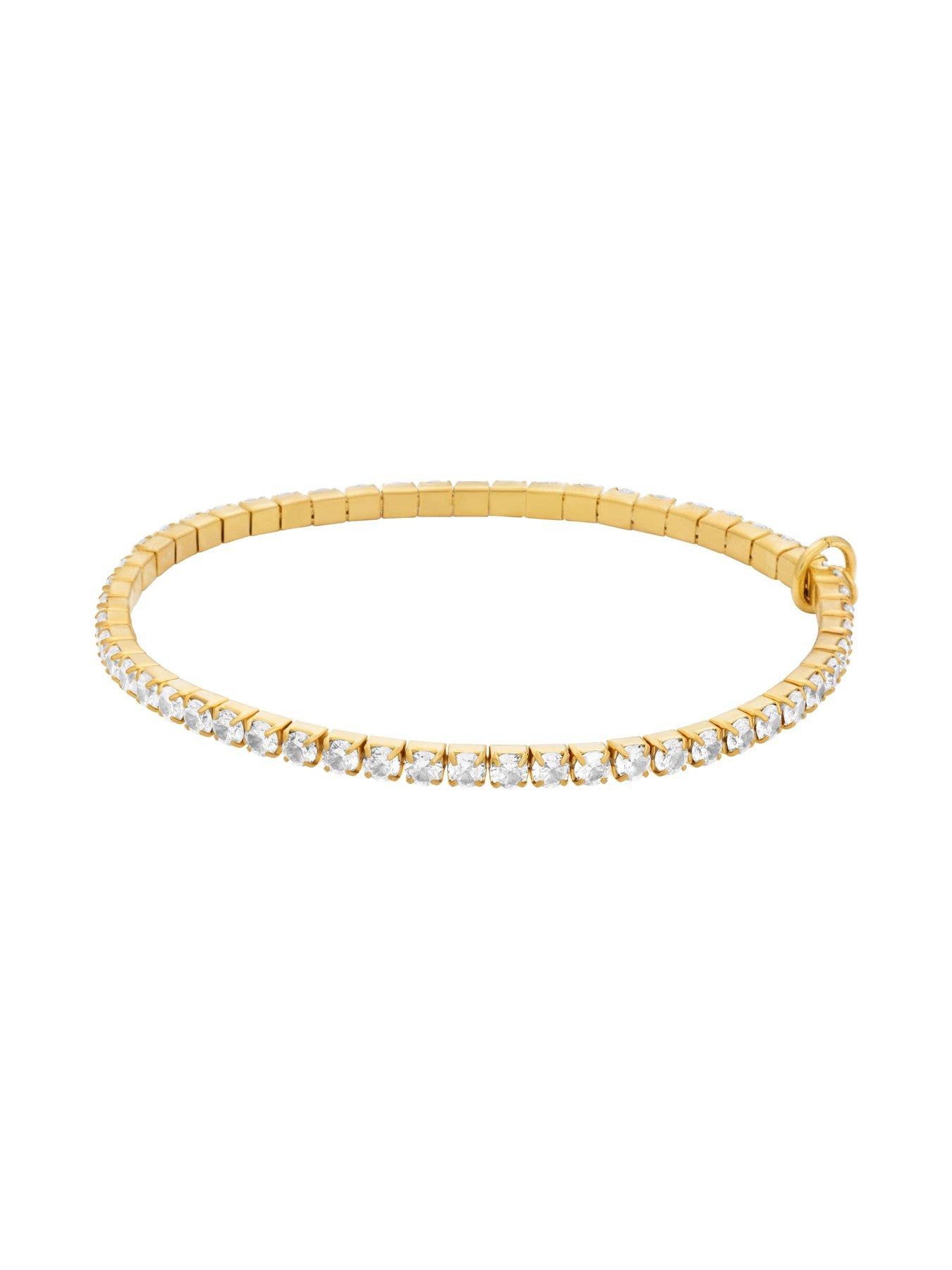 Image 2 of 4 of Michael Kors Stretch Tennis Bracelet - Gold