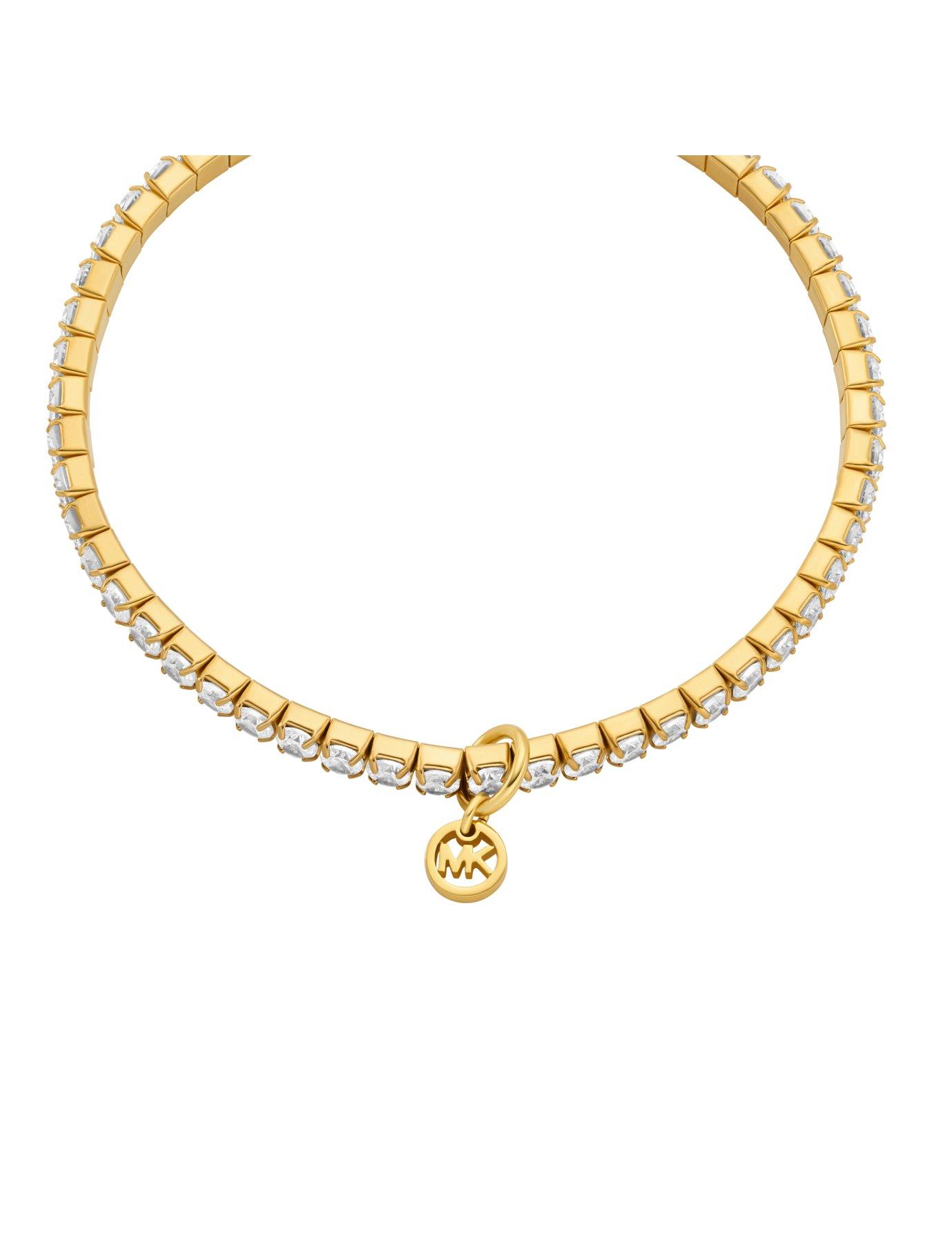 Image 3 of 4 of Michael Kors Stretch Tennis Bracelet - Gold