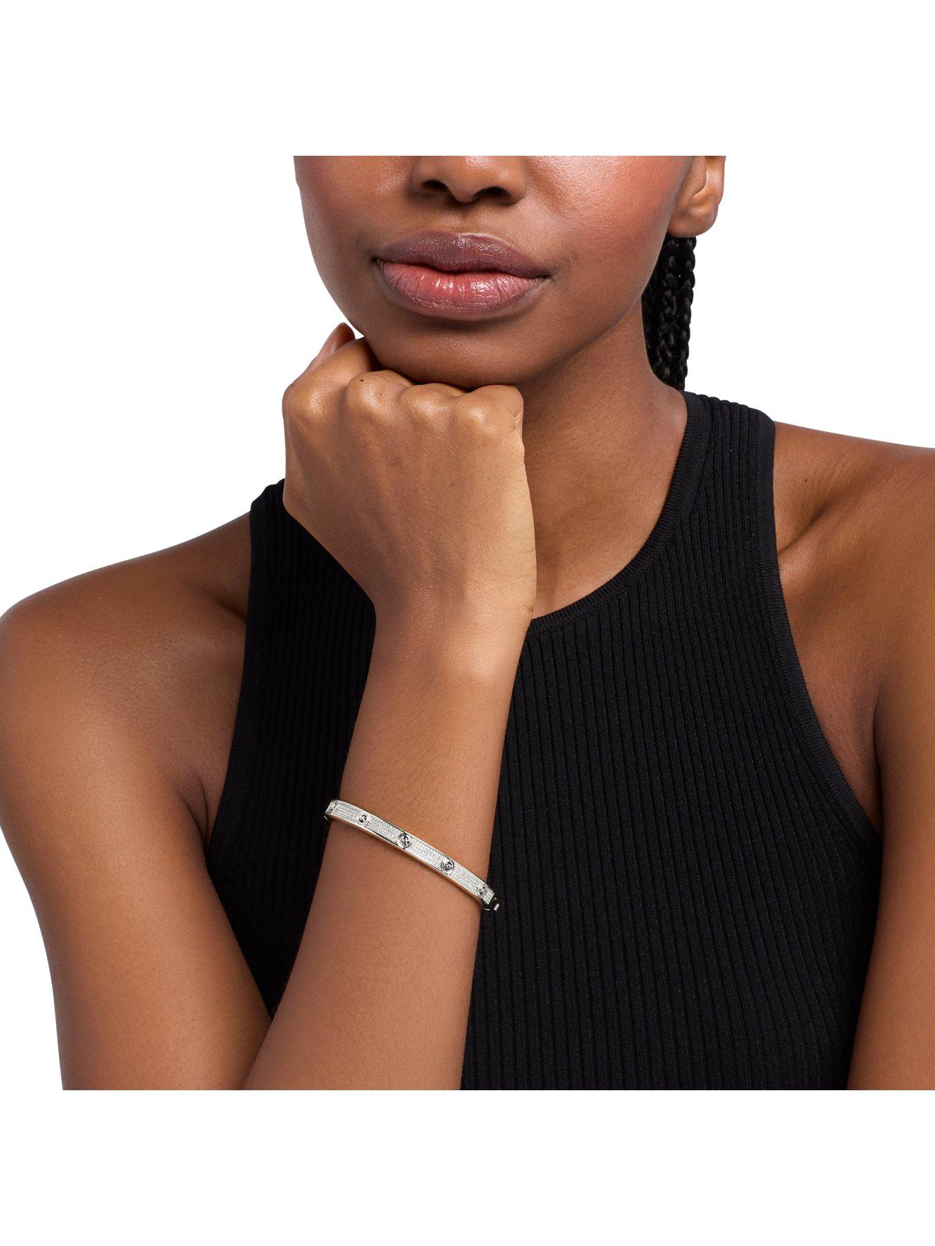 Image 2 of 4 of Michael Kors Women's Pave Logo Bangle Bracelet, MKJ8653040