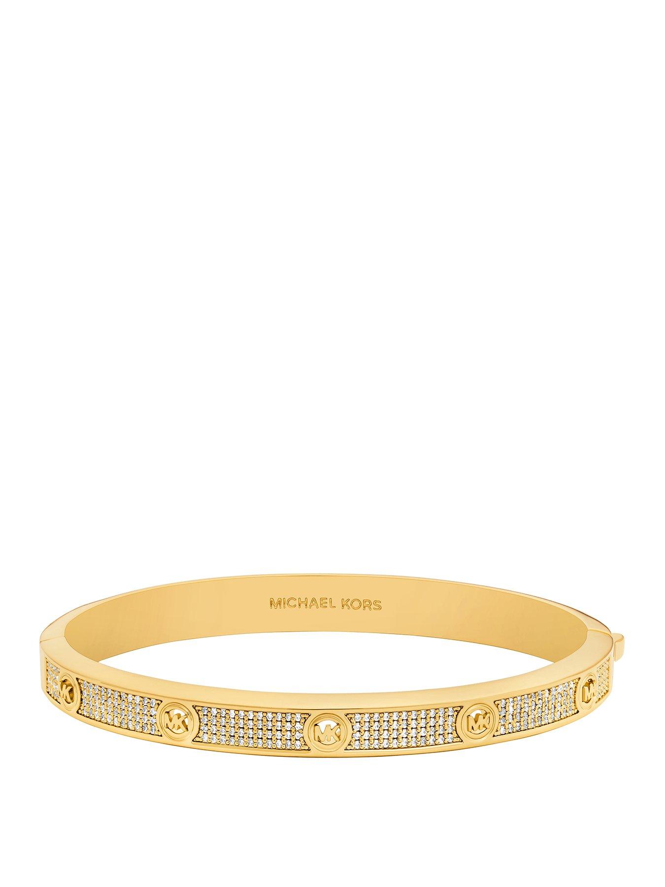 Image 1 of 4 of Michael Kors Pave Logo Bangle Bracelet - Gold