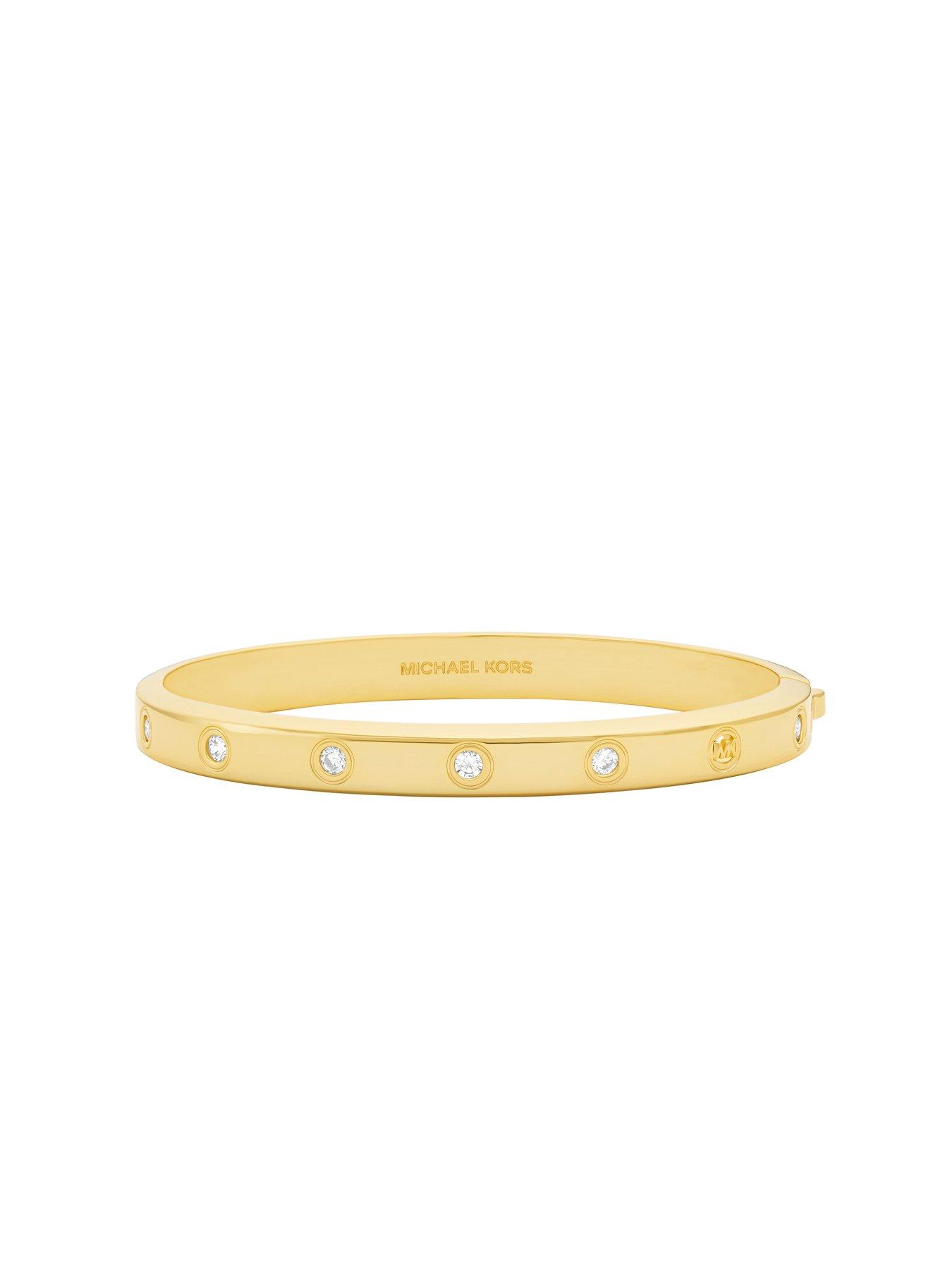 Image 2 of 4 of Michael Kors Stone Station Bangle Bracelet - Gold