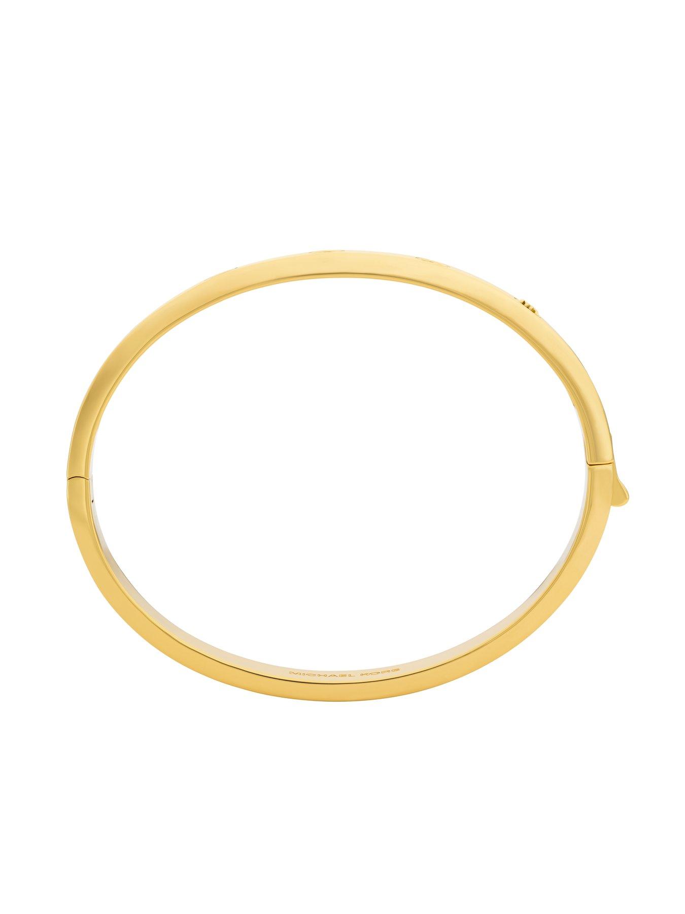 Image 3 of 4 of Michael Kors Stone Station Bangle Bracelet - Gold