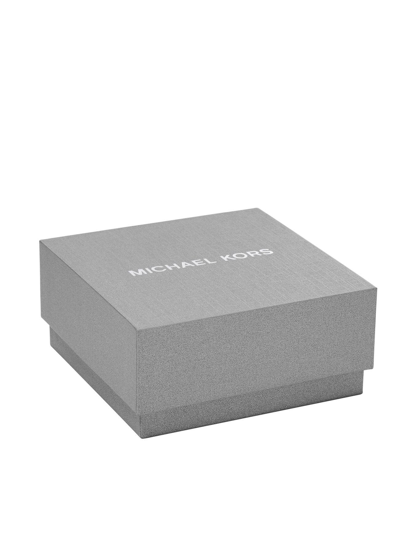 Image 4 of 4 of Michael Kors Stone Station Bangle Bracelet - Silver