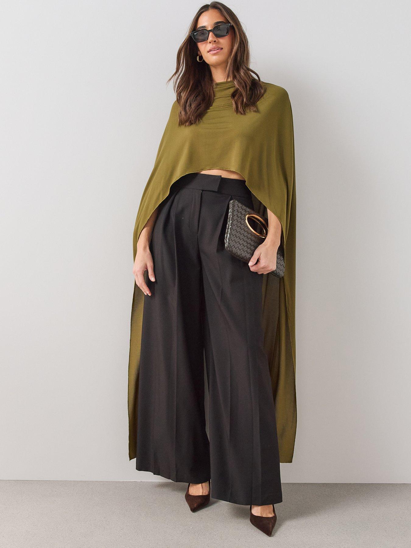 Image 1 of 6 of The Very Collection High Neck Mesh Top - Olive