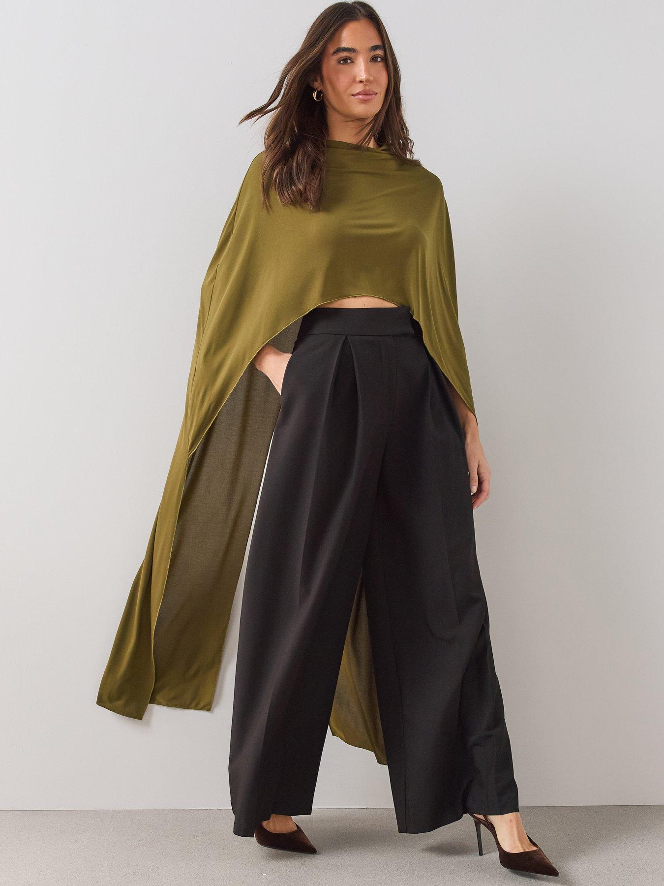 Image 6 of 6 of The Very Collection High Neck Mesh Top - Olive