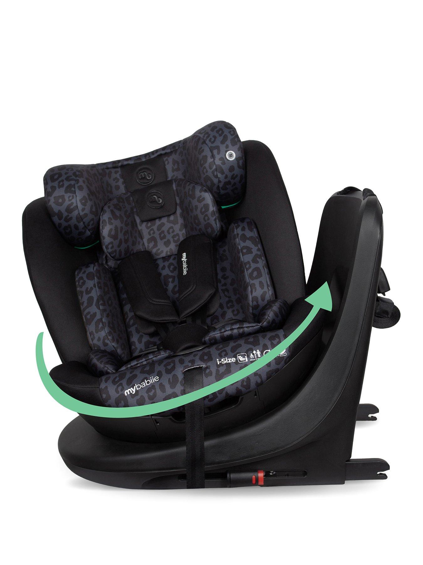 Image 1 of 8 of My Babiie MBCS300 Spin R129 Car Seat with Top Tether - Black Leopard