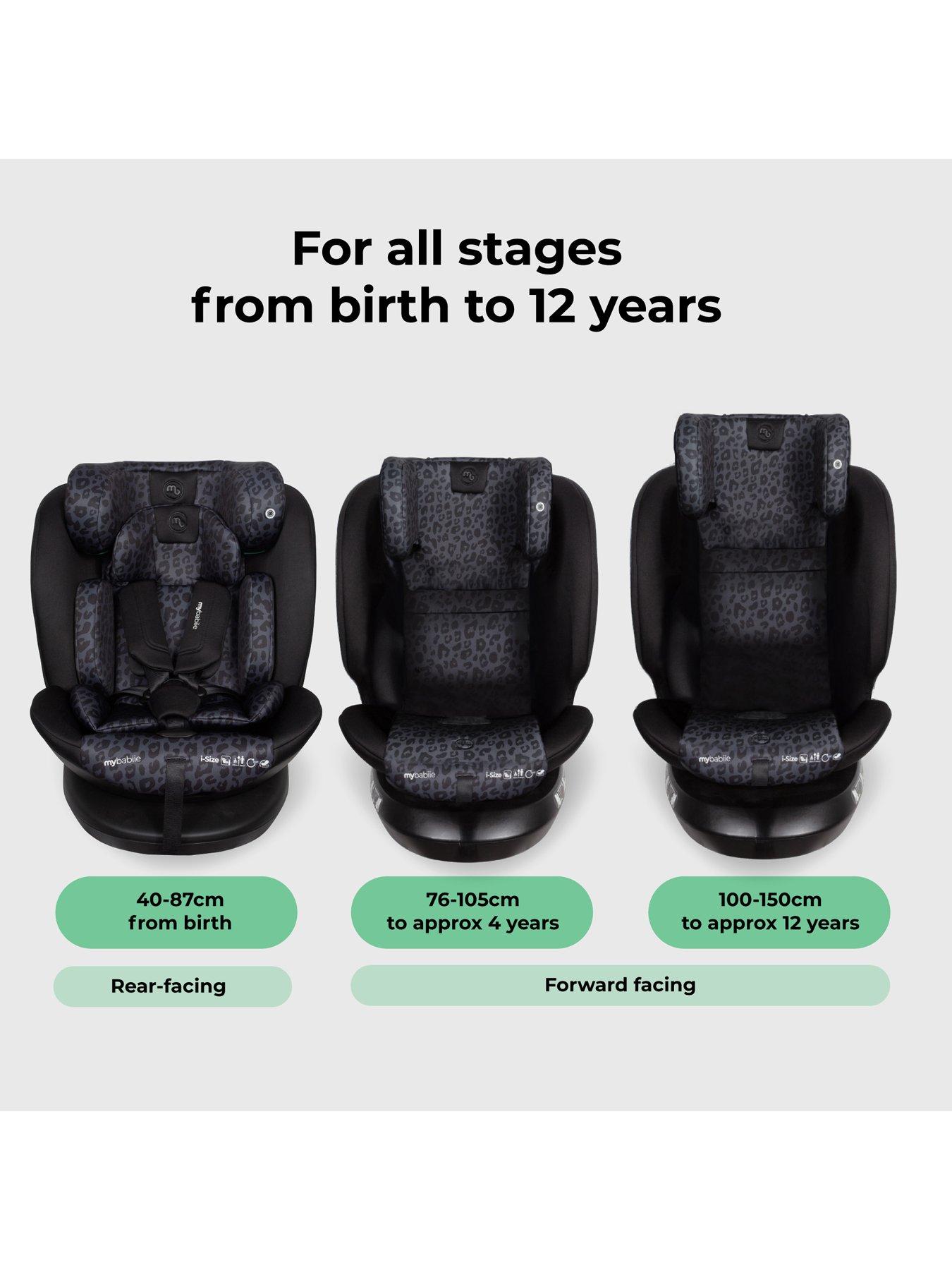 Image 2 of 8 of My Babiie MBCS300 Spin R129 Car Seat with Top Tether - Black Leopard
