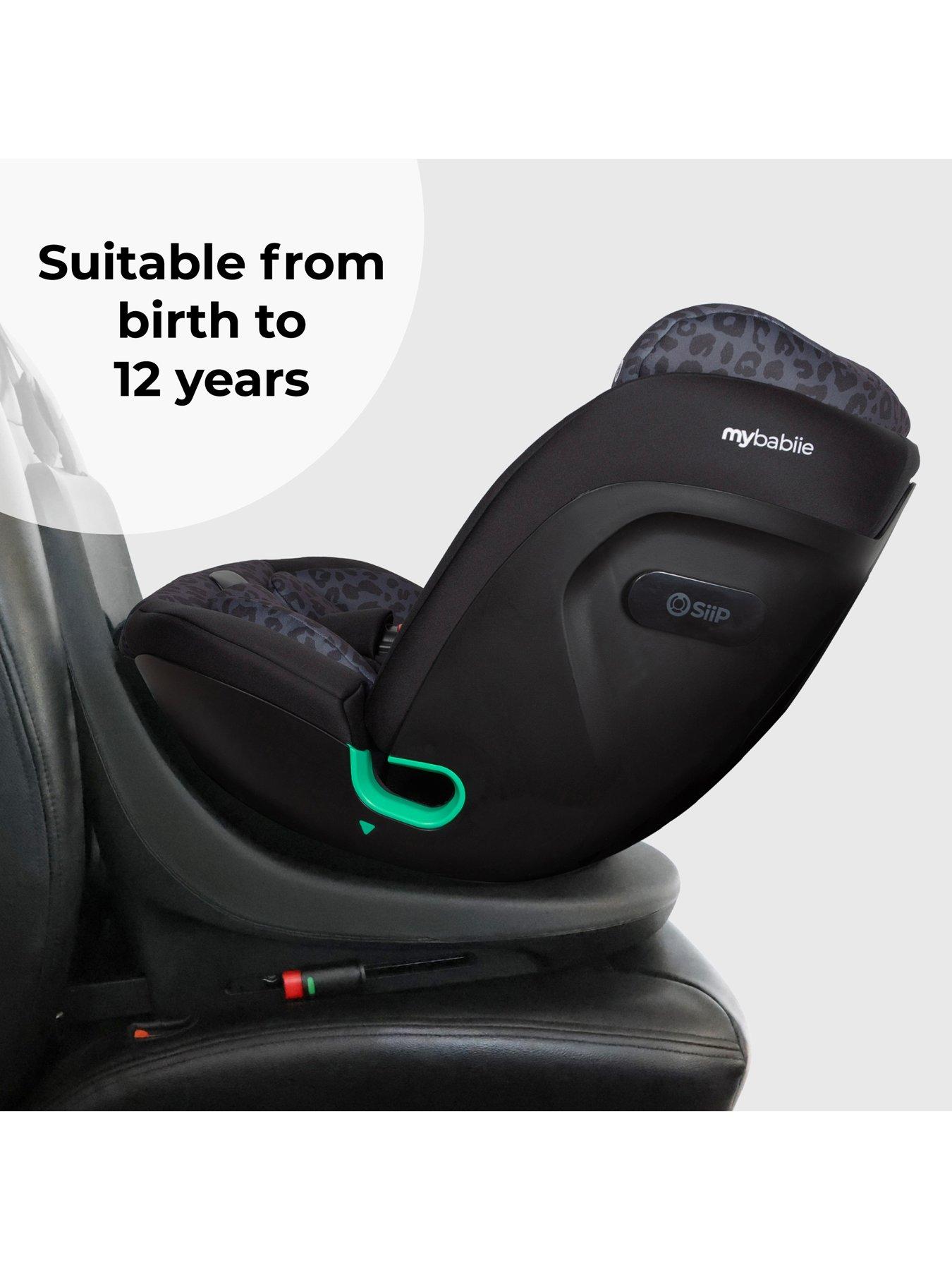 Image 3 of 8 of My Babiie MBCS300 Spin R129 Car Seat with Top Tether - Black Leopard
