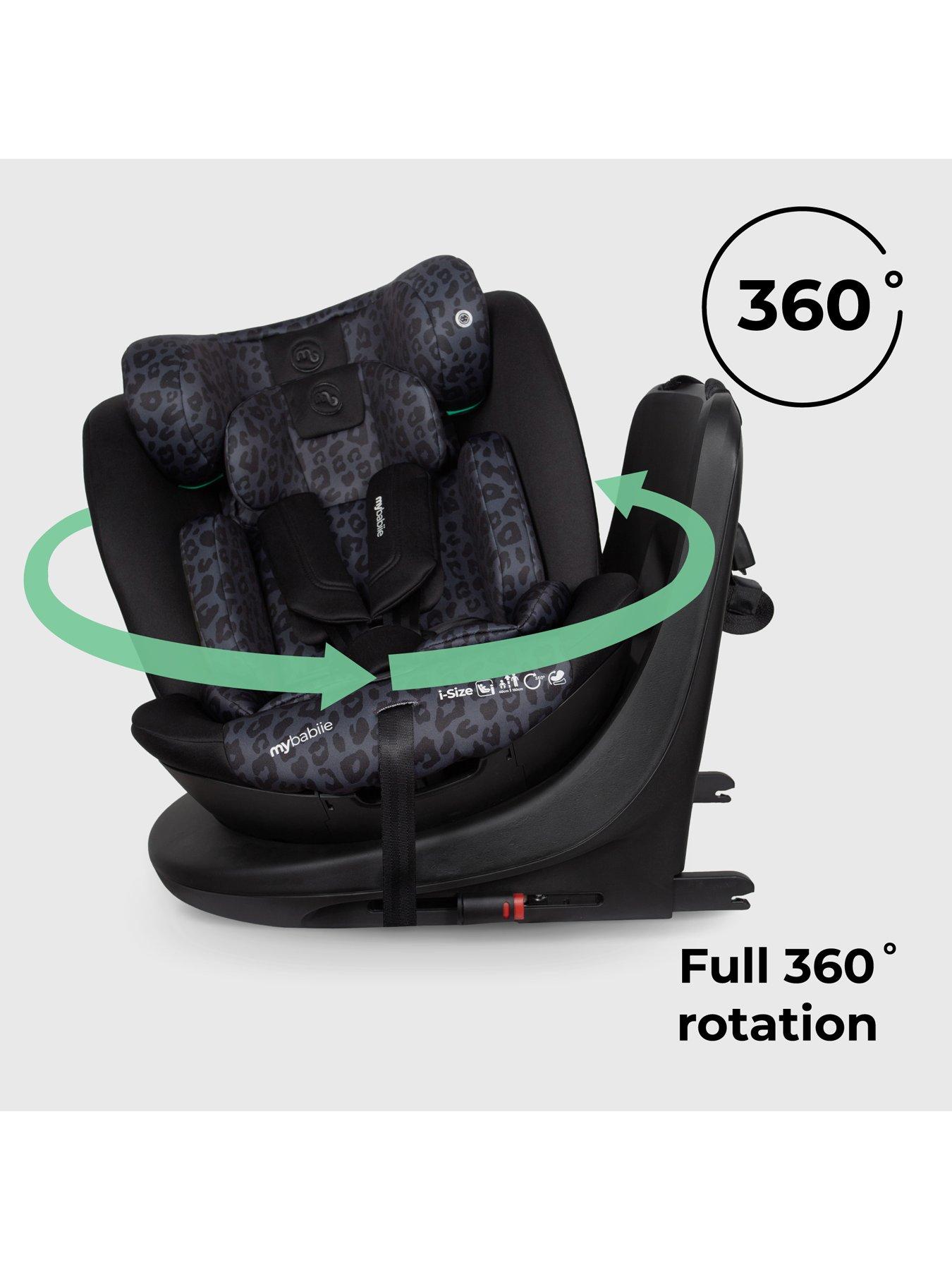 Image 4 of 8 of My Babiie MBCS300 Spin R129 Car Seat with Top Tether - Black Leopard