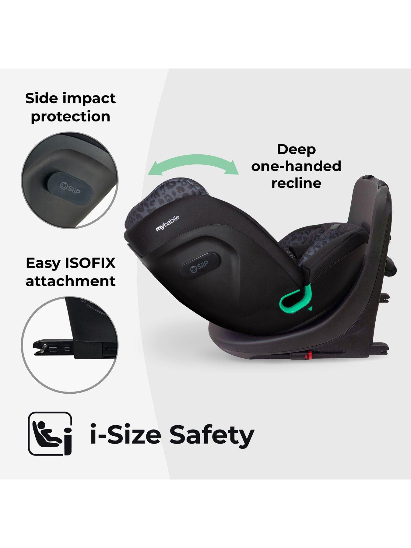 Image 6 of 8 of My Babiie MBCS300 Spin R129 Car Seat with Top Tether - Black Leopard