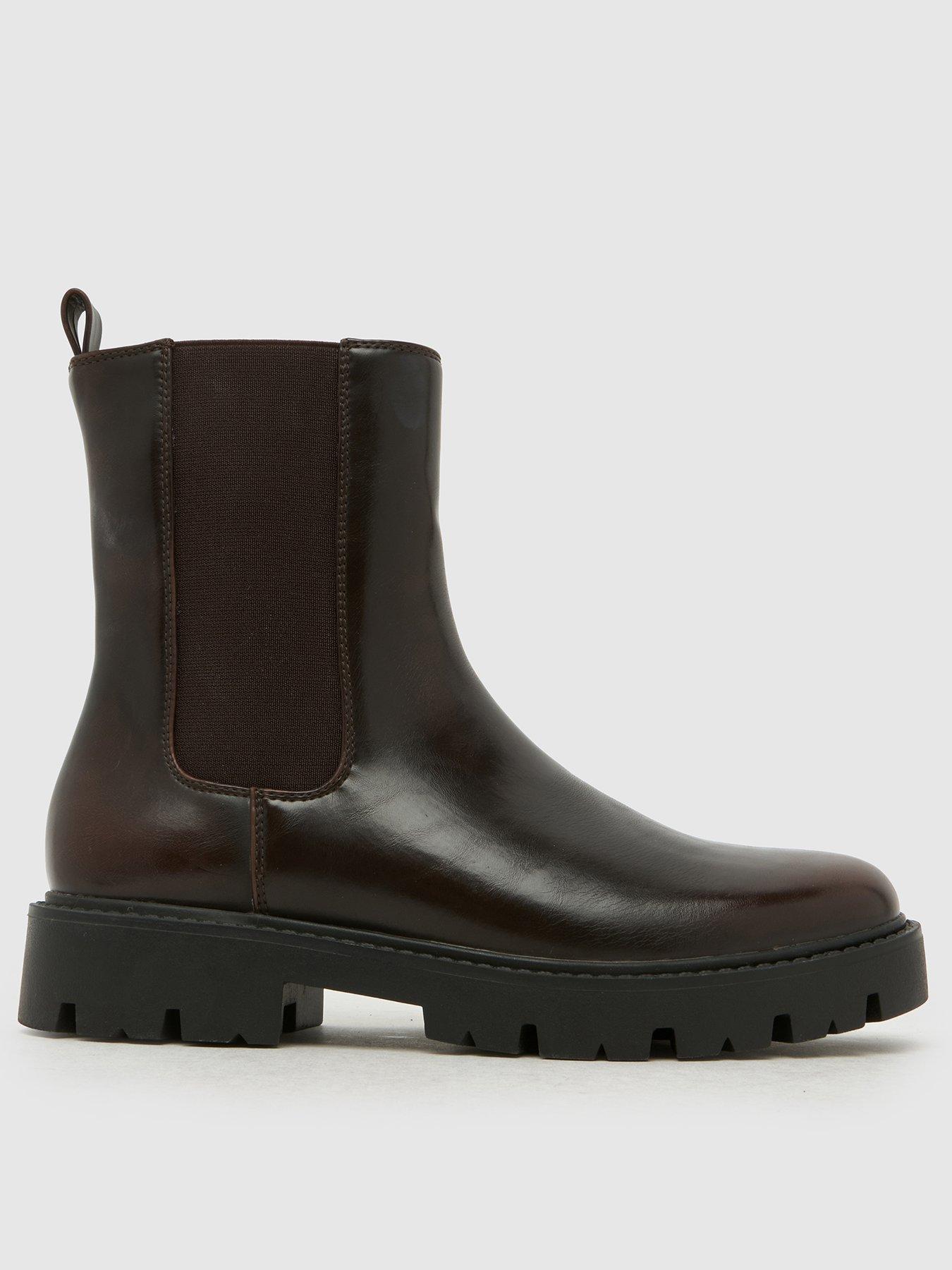 Image 1 of 4 of Schuh Atlanta Chunky Chelsea Boots - Brown